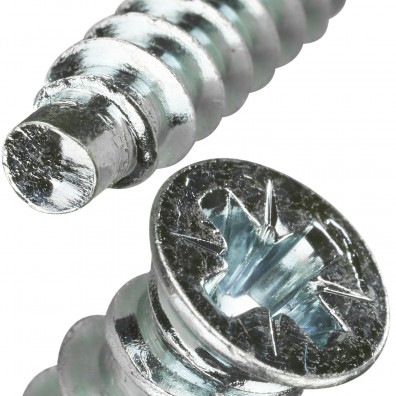 100 Euroschrauben 6,3x13mm, Senkkopf,PZ, 7 mm Kopf, Grobgew für Laufschiene verz.