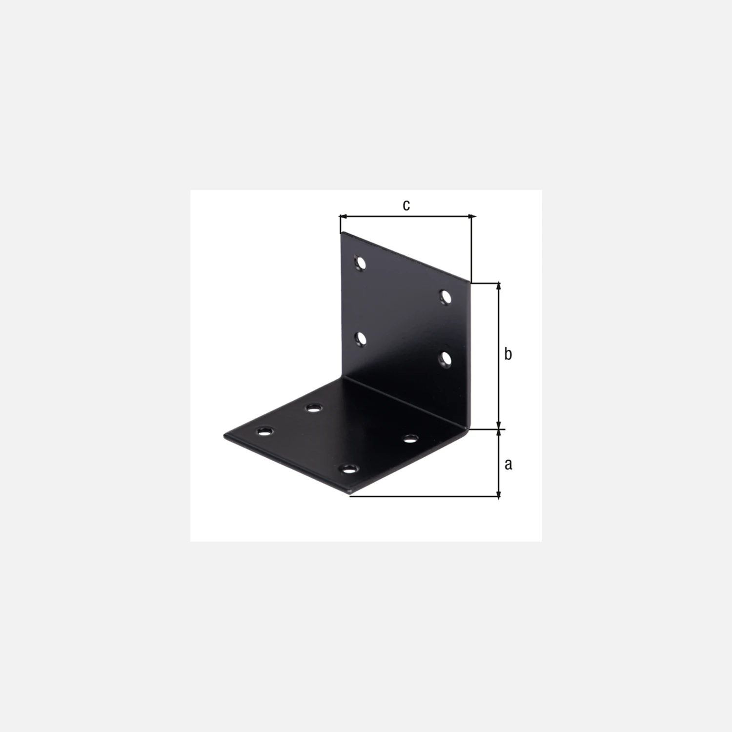 1 Alberts Breitwinkel - schwarz - kunststoffbeschichtet - 60 x 60 x 60 mm