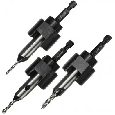 9 tlg FAMAG Bohrer,Senker und Tiefenanschlagsatz für 3,4,5 mm, drehgelagert