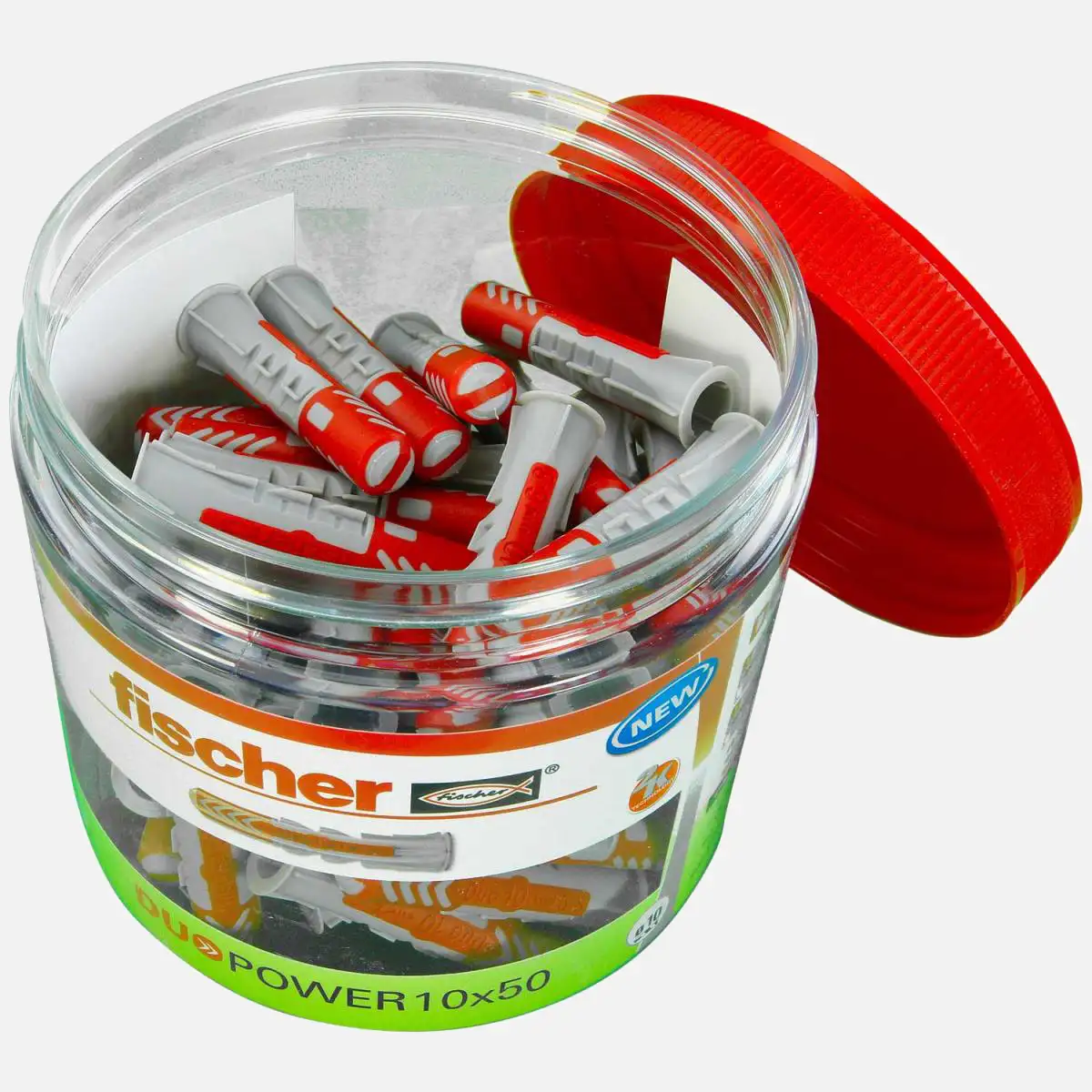 55 FISCHER DUOPOWER Nylon-Dübel - 10x50 mm in Runddose