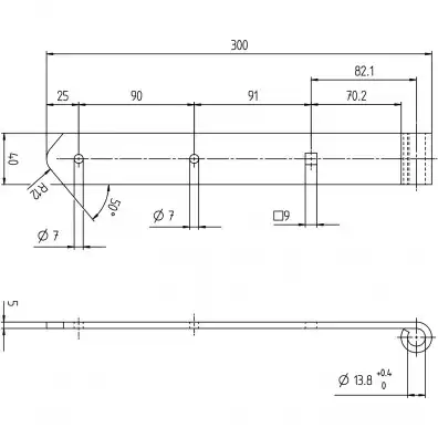 1 Ladenband halbschwer gerade Form abgerundet feuerverzinkt 13mm Rolle 300x40mm