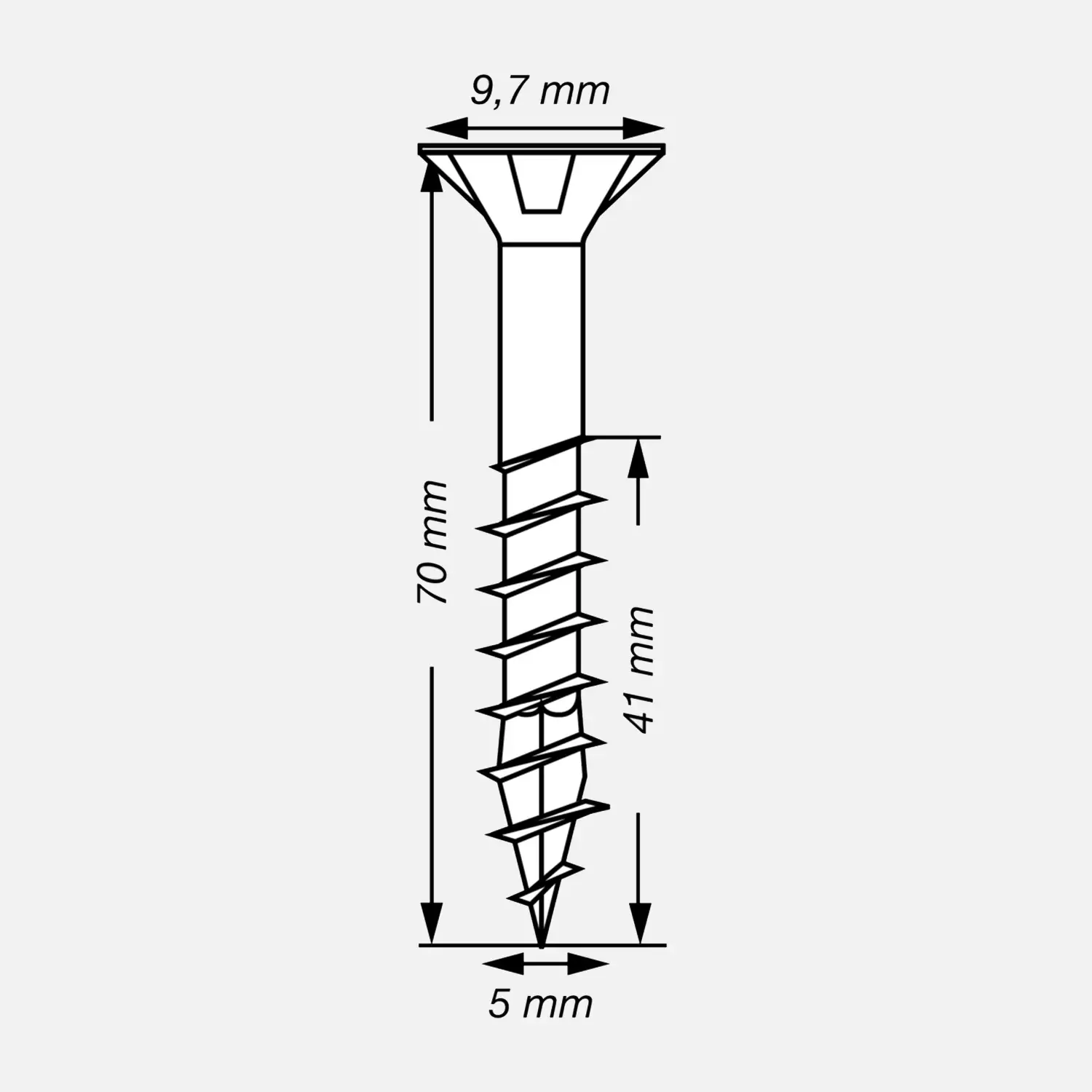 100 SPAX Universalschrauben A2 Senkkopf Torx 5x70