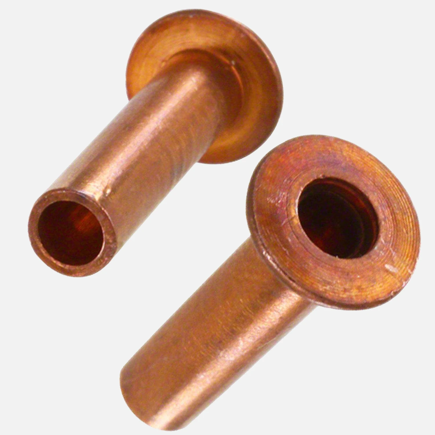 100 Hohlnieten 5x20 mm - für Brems- und Kupplungsbeläge - DIN 7338 - Kupfer
