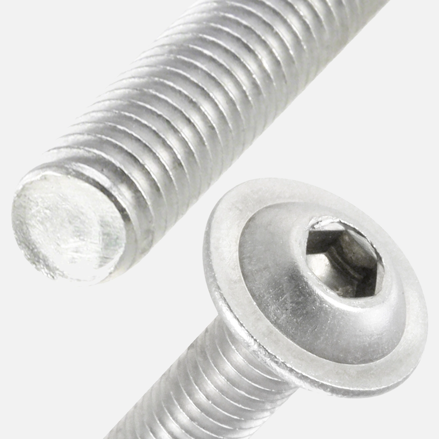 100 Linsenschrauben mit Flansch M10x45mm - ISO 7380-2 - ISK - Edelstahl A2