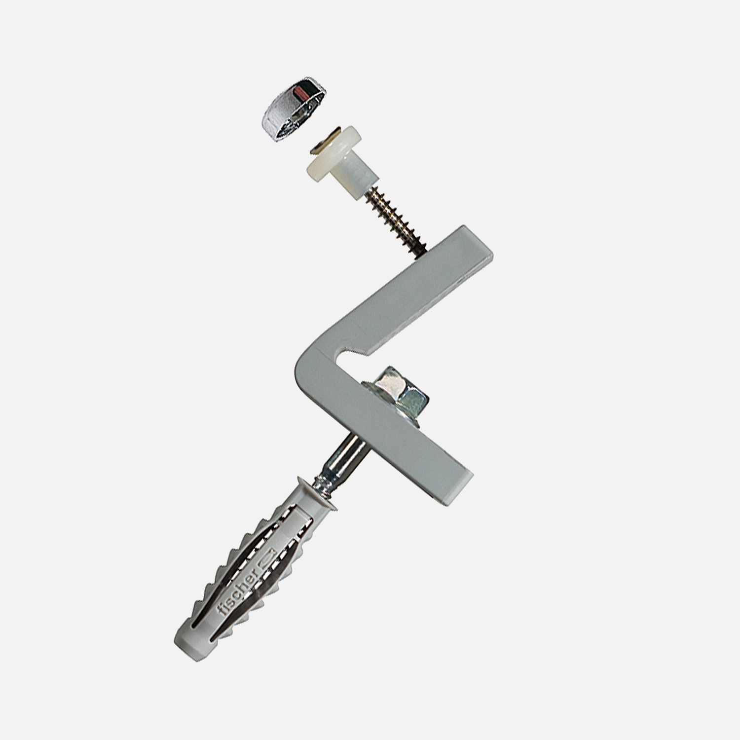 12 tlg. FISCHER WC-Befestigung WB 5N mit Spreizdübel SX10, Schrauben 7x60 mm, und Nylonwinkel