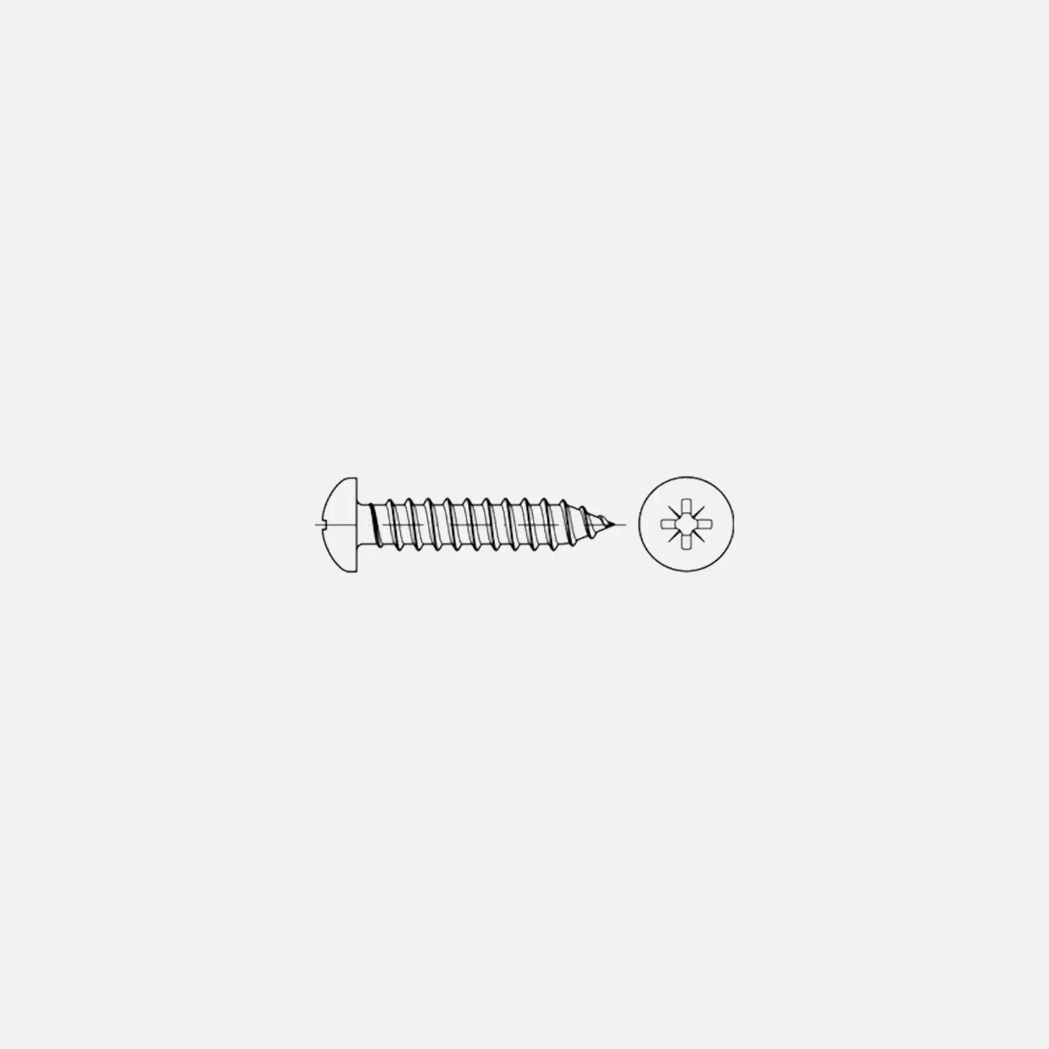 100 Linsen-Blechschrauben 3,5x25mm, Form C mit Spitze, PZ2, DIN 7981, verzinkt