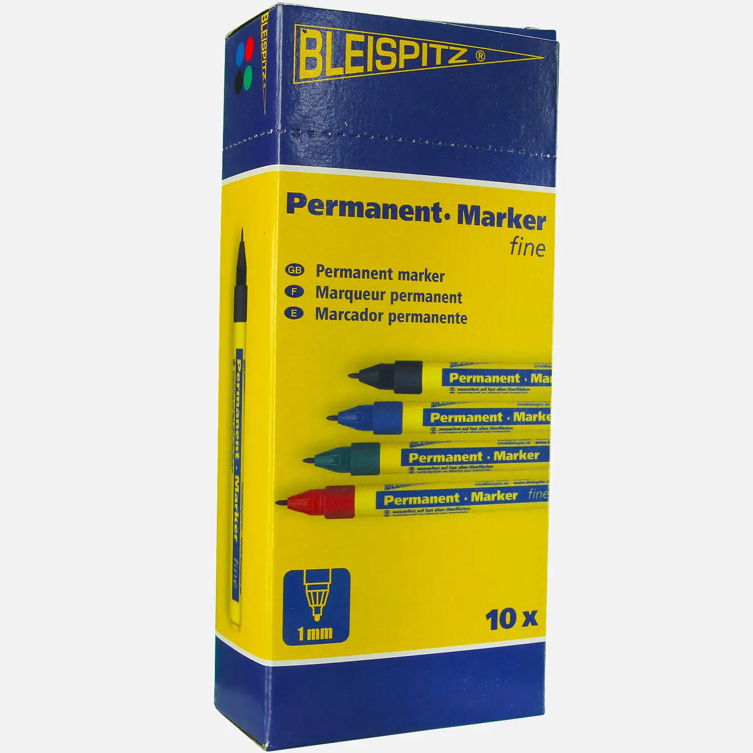 10 Permanentmarker, Rundspitze, schwarz, 1 mm, Wasserfest