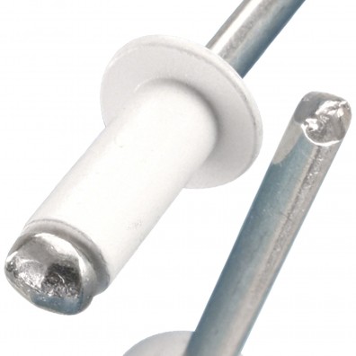 500 Gesipa Blindnieten 4x8 mm - Aluminium weiß / verzinkter Dorn - Flachkopf
