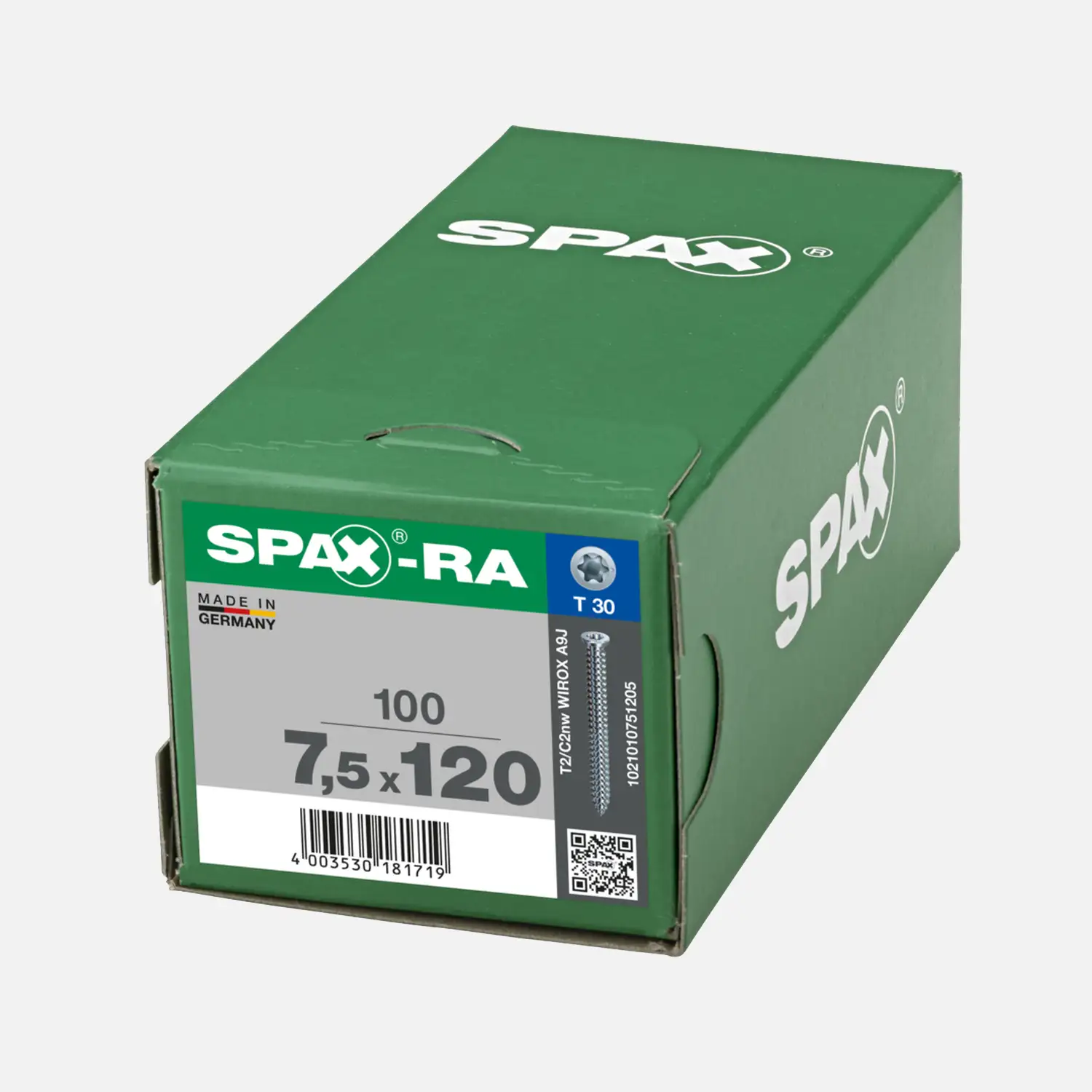 100 SPAX-RA Fensterrahmenschrauben 7,5x120 mm - verzinkt TX30 - Flachsenkkopf