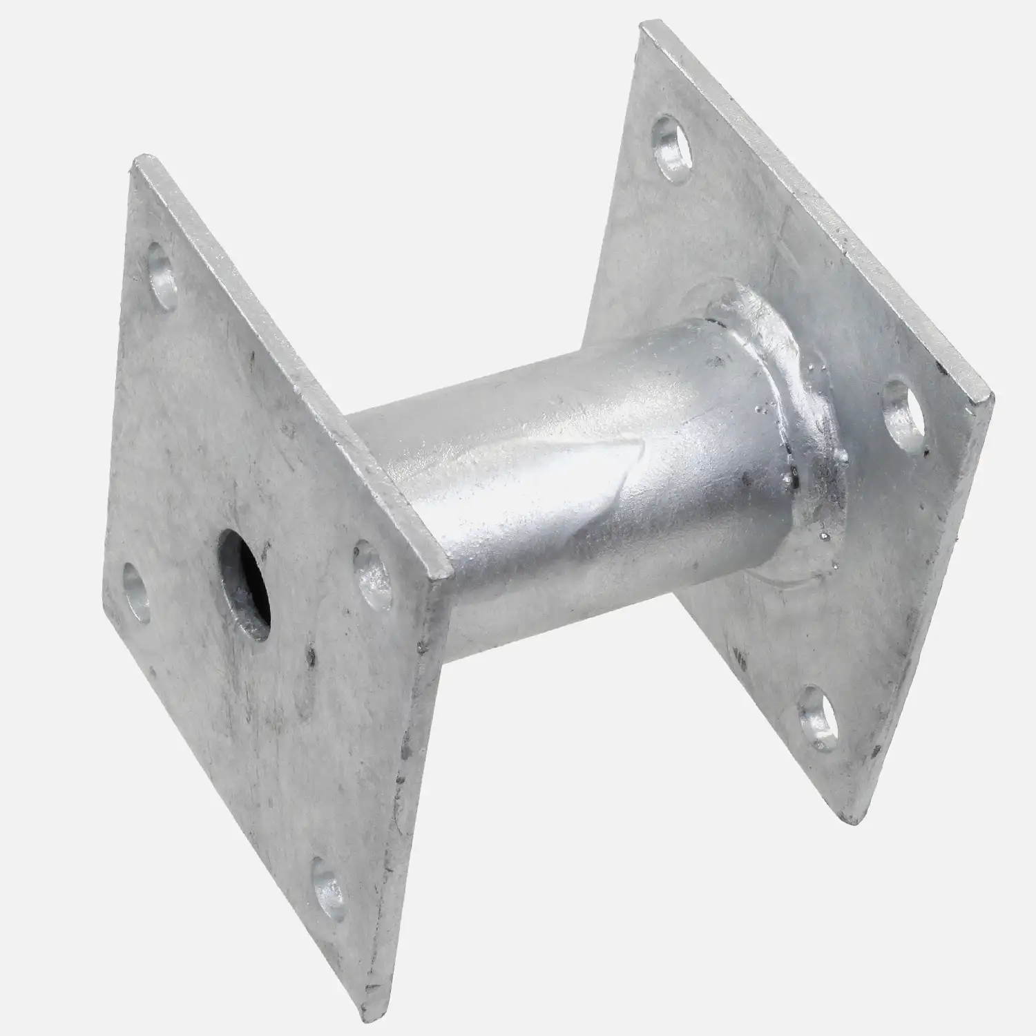 1 Alberts Pfostenträger - feuerverz - 100mm Grund- & 100mm Trägerplatte, 100mm Rohr