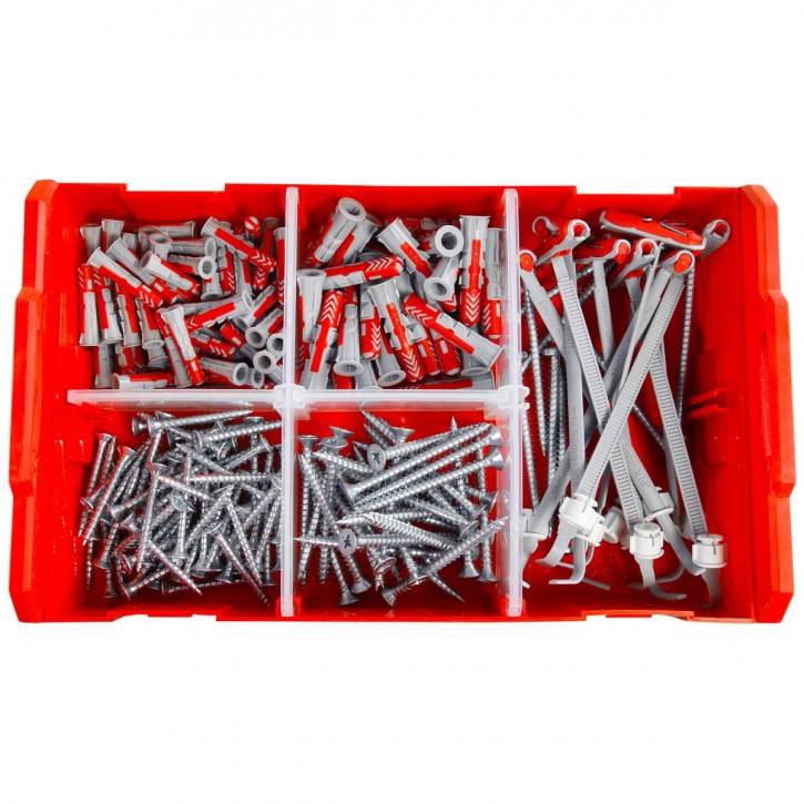 200 tlg. FISCHER FIXtainer - DUOPOWER-DUOTEC + Schrauben-Sortiment 6/8/10mm