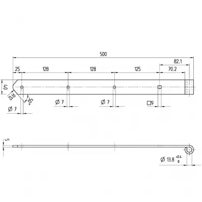 1 Ladenband halbschwer gerade Form abgerundet feuerverzinkt 13mm Rolle 500x40mm