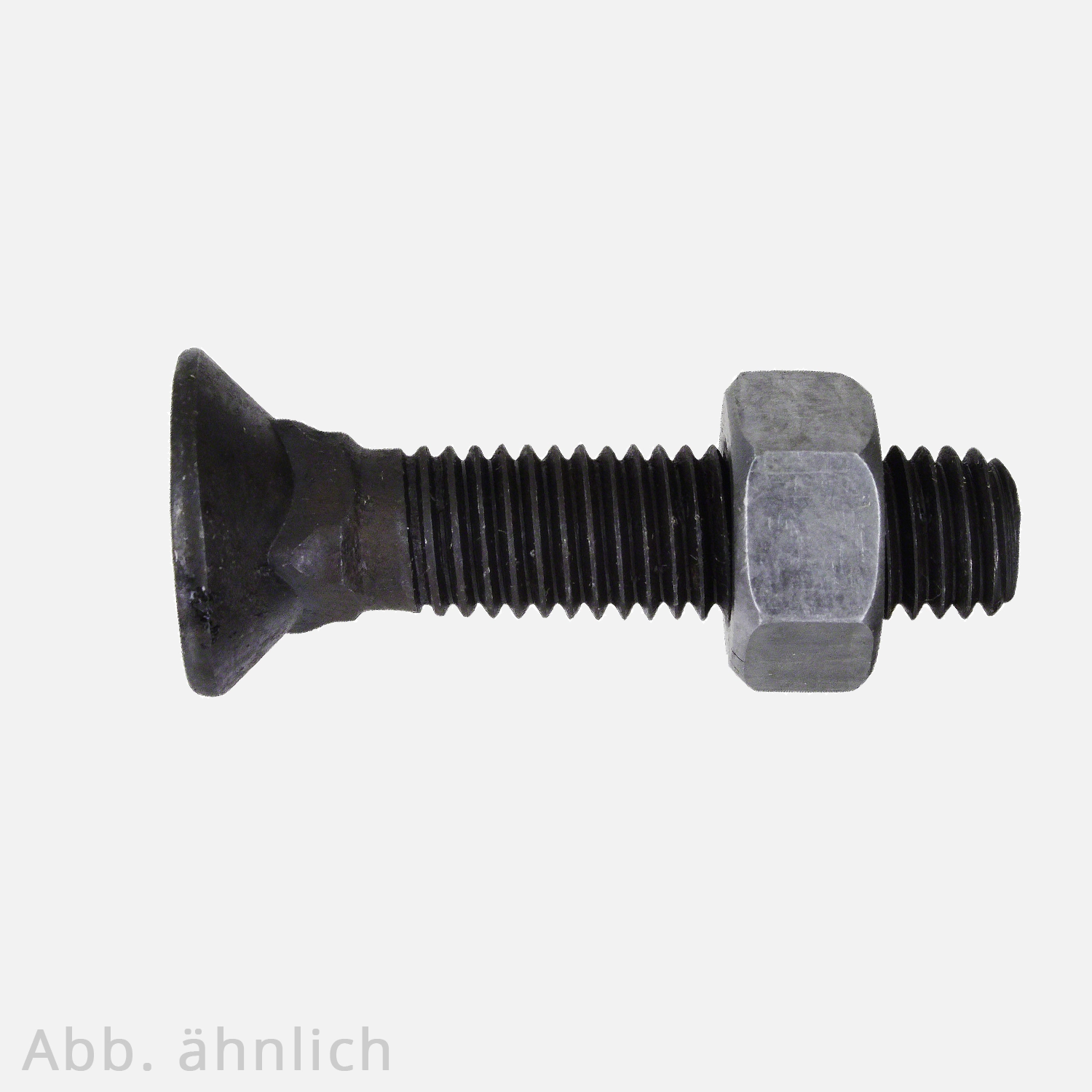 50 Senkschrauben M16x60 - DIN 608, niedriger Vierkantansatz + Mutter, 8.8 blank