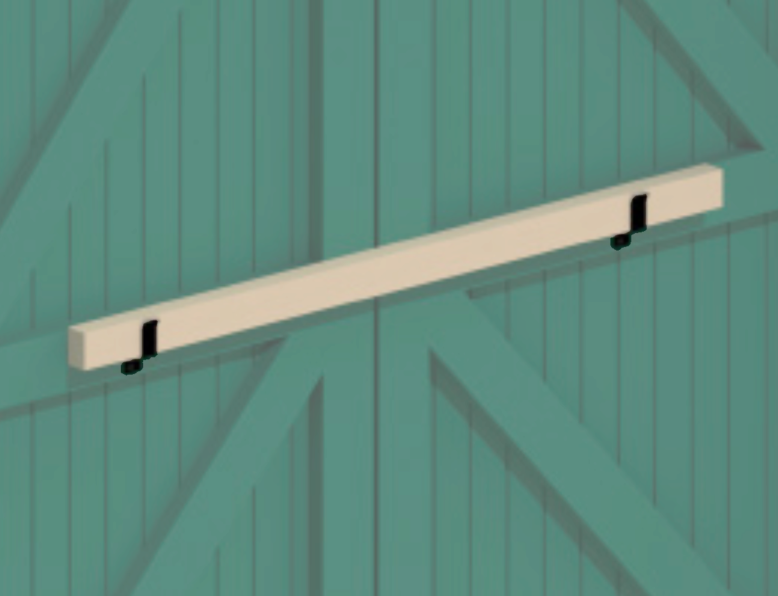 1 Türbalkenhaken offen in Schwarz um Tore mit einem Balken zu verschließen 55×75 mm