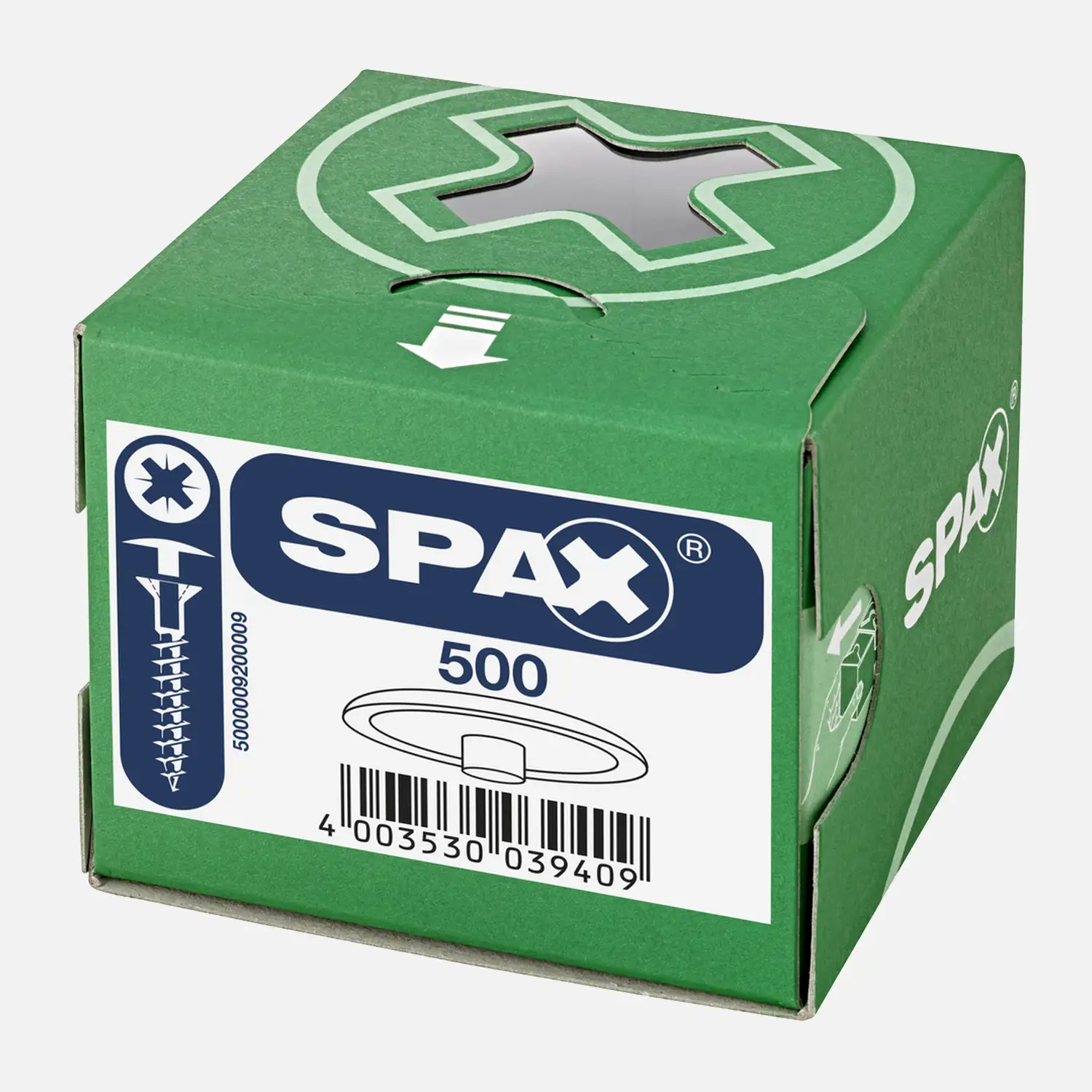500 Zierkappen für SPAX Schrauben mit Kopfbohrung in weiß