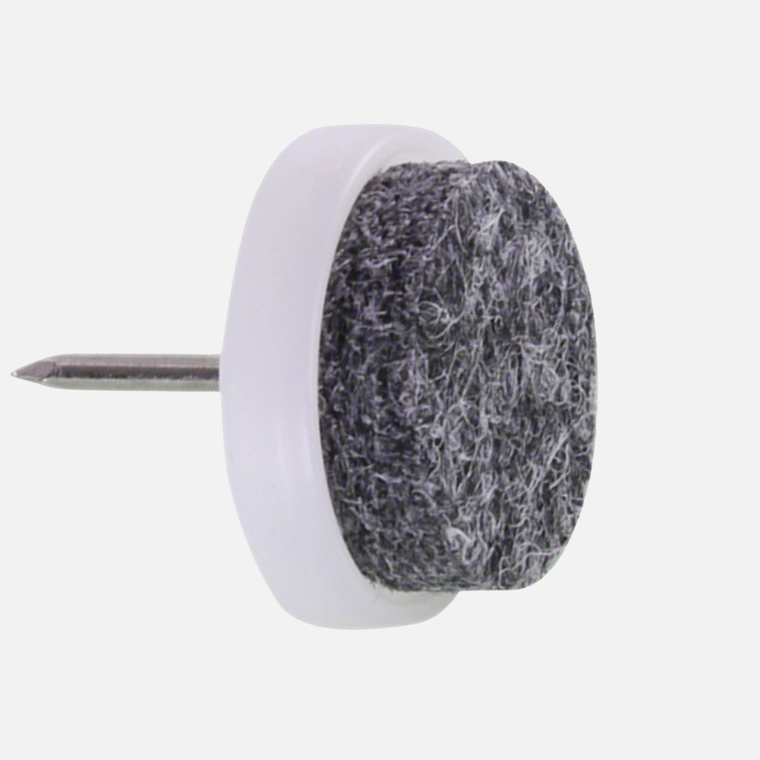 100 HSI Stuhlgleiter, Filz - Plastikplatte, eingeklebt - grau-weiß - 20mm