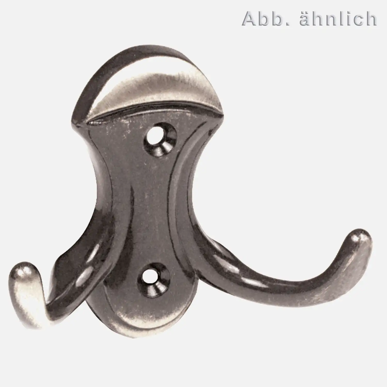 1 HSI Mantelhaken doppelt Zamak vermessingt 60mm