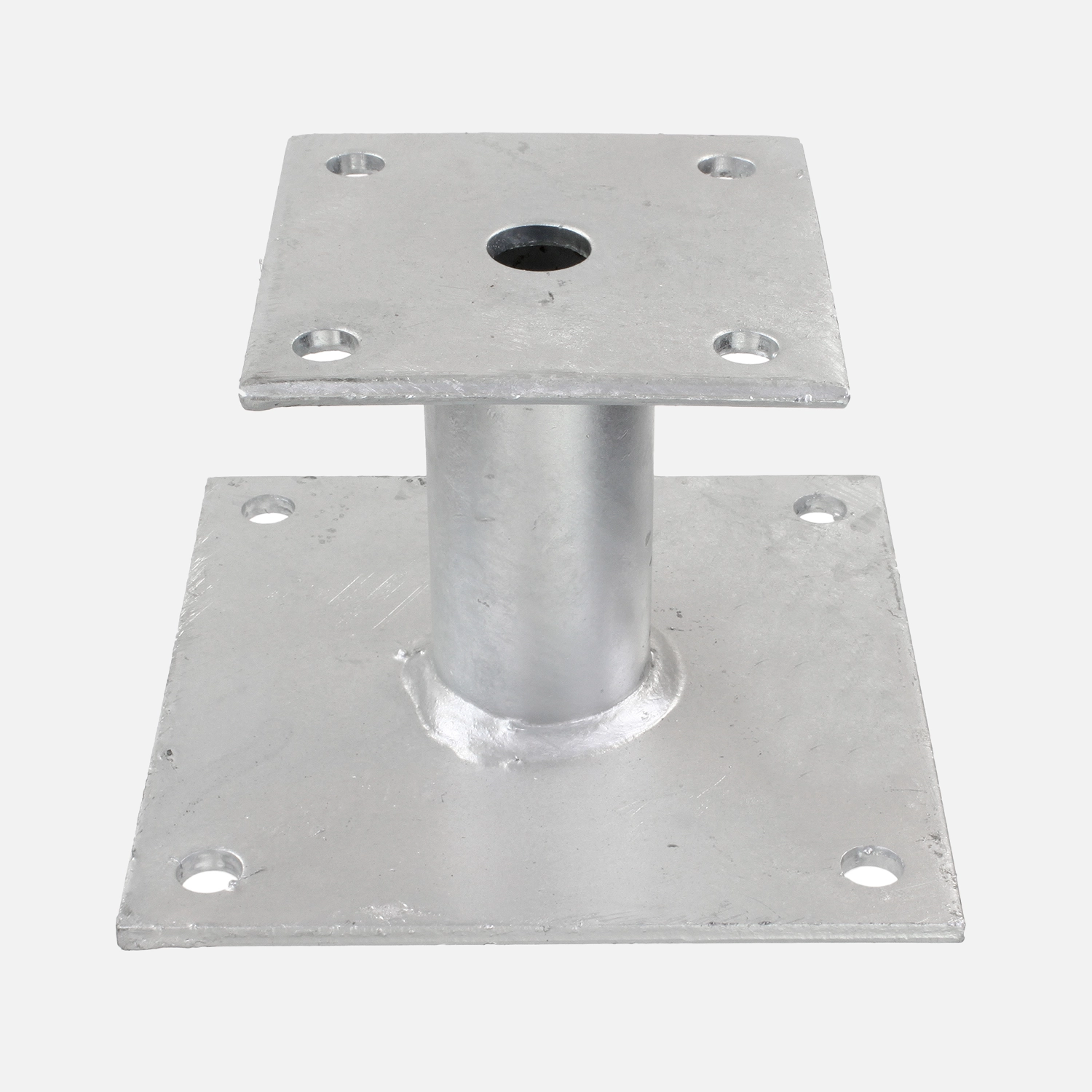 1 Alberts Pfostenträger - feuerverz - 150mm Grund- & 100mm Trägerplatte, 100mm Rohr