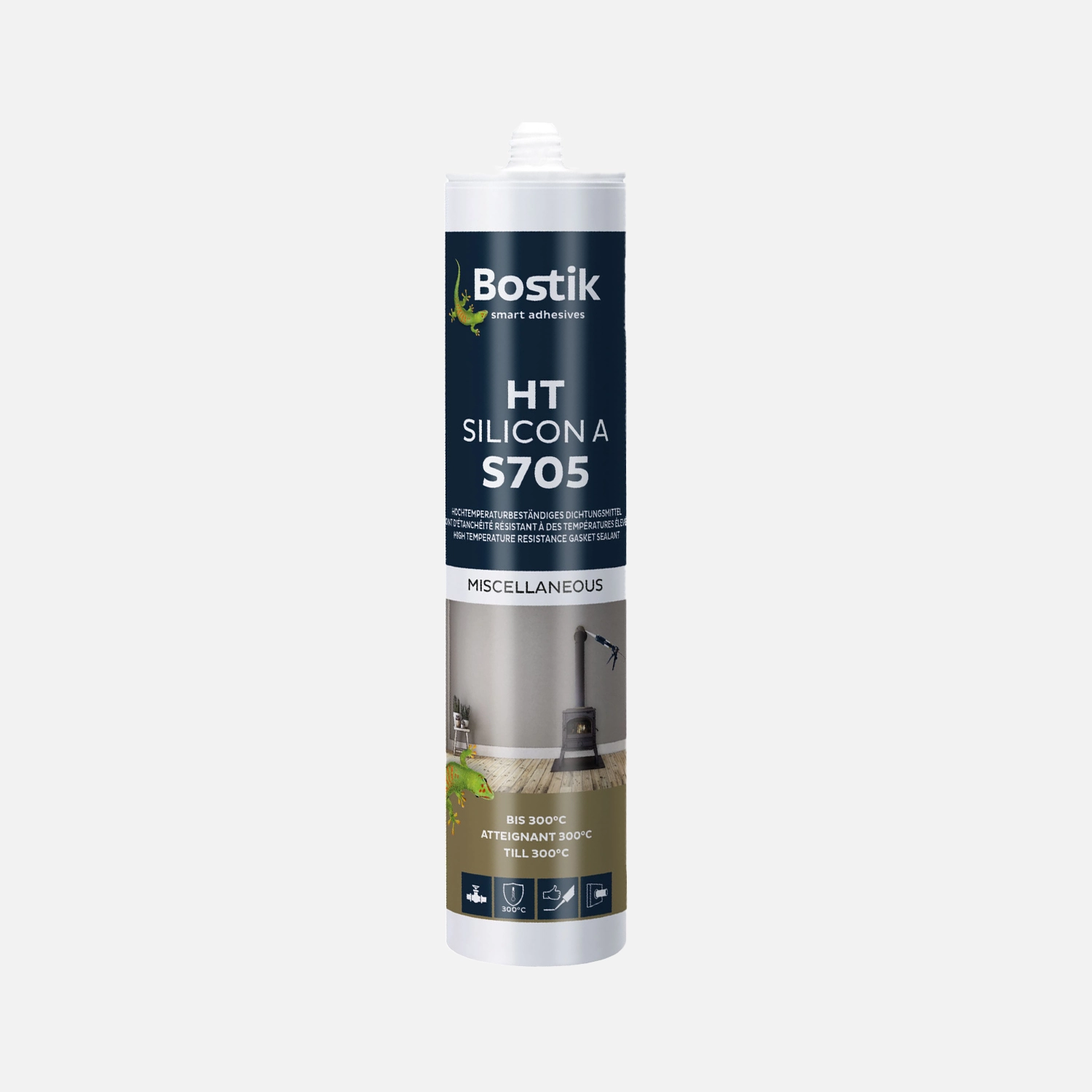 1 Kartusche BOSTIK Hochtemperatur Silikon Schwarz 300ml S705