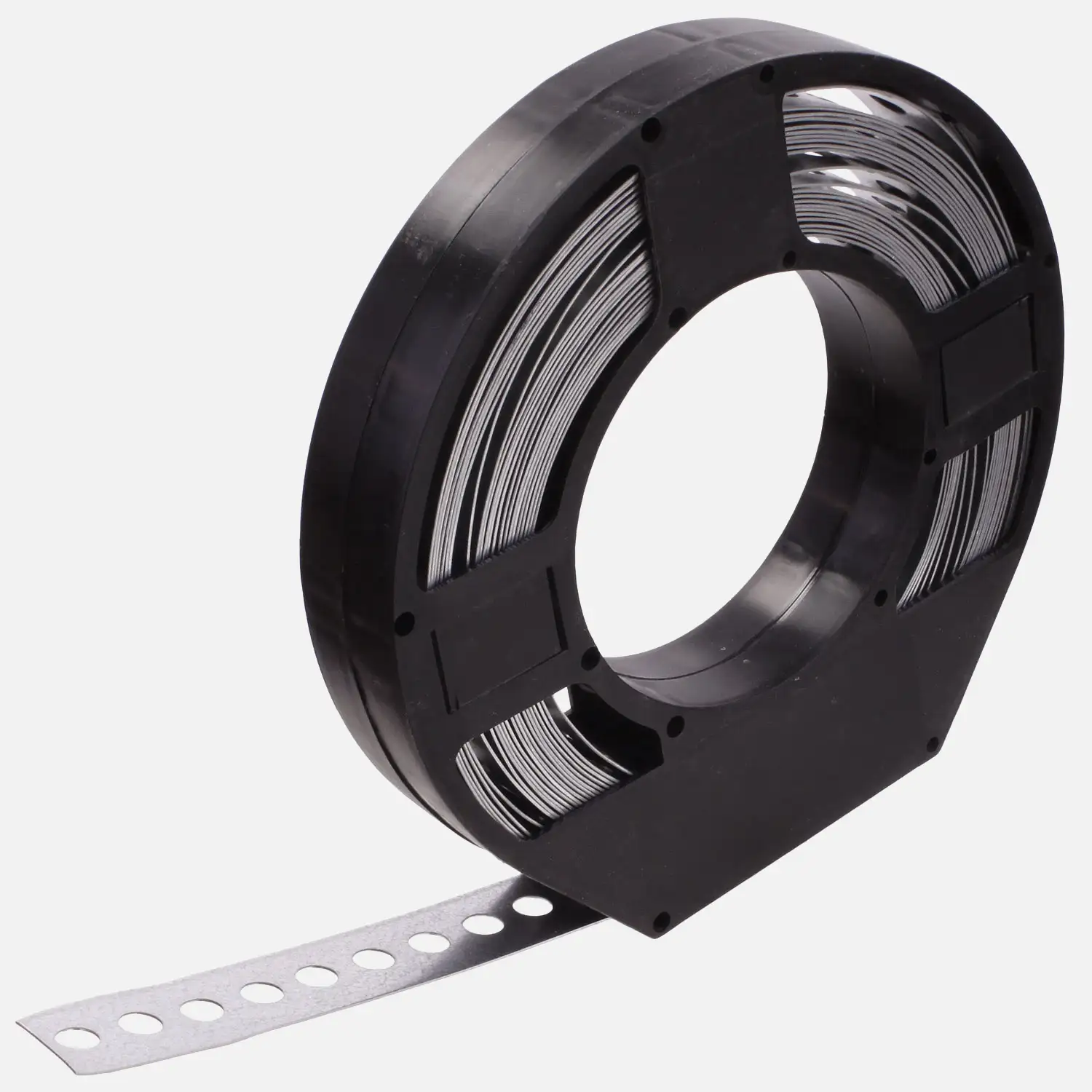 10 m Lochband in Kunststoff Abrollbox verzinkt 25x0,75