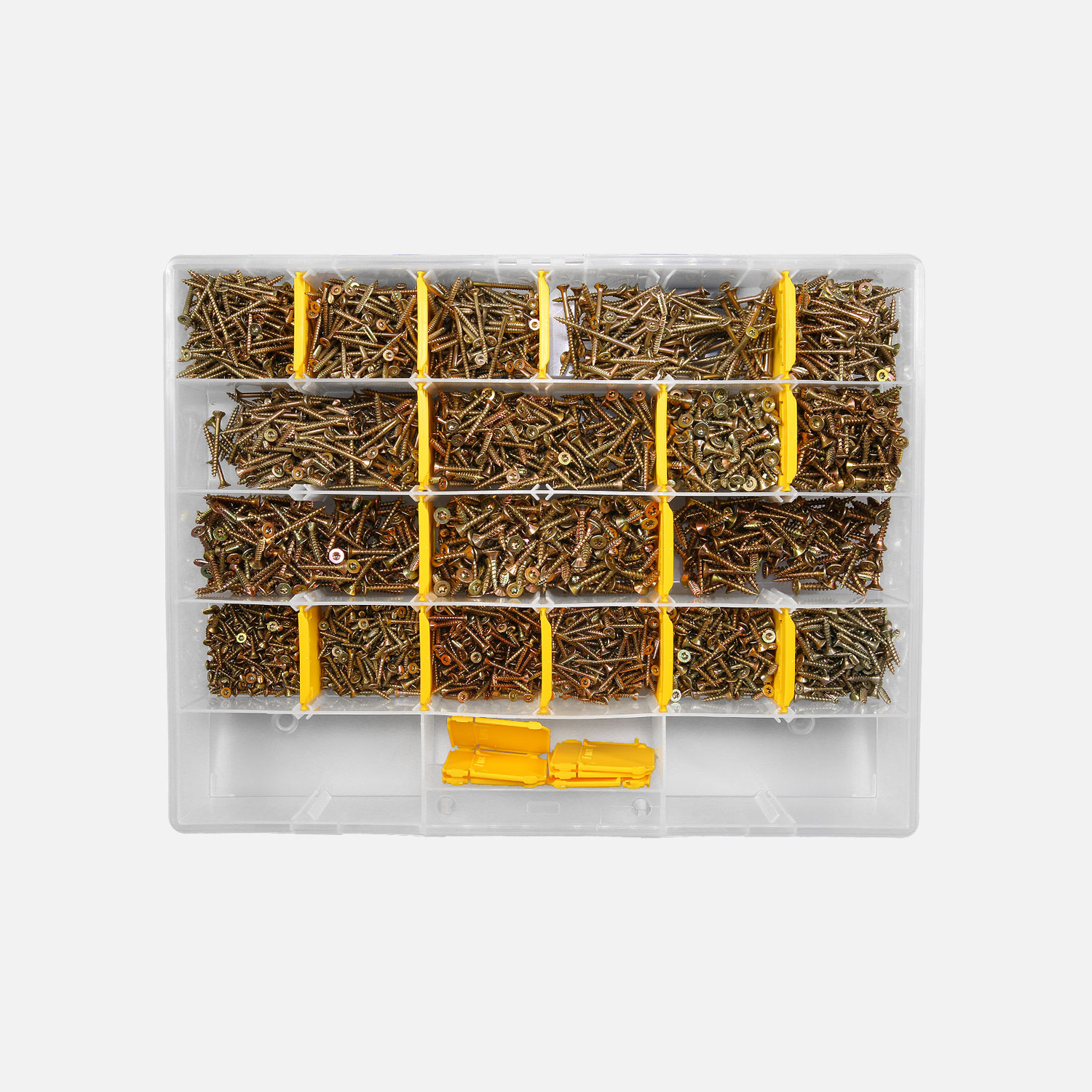 3150 tlg Spanplattenschrauben Sortiment Senkkopf gelb Torx 3x12 - 4,5x20