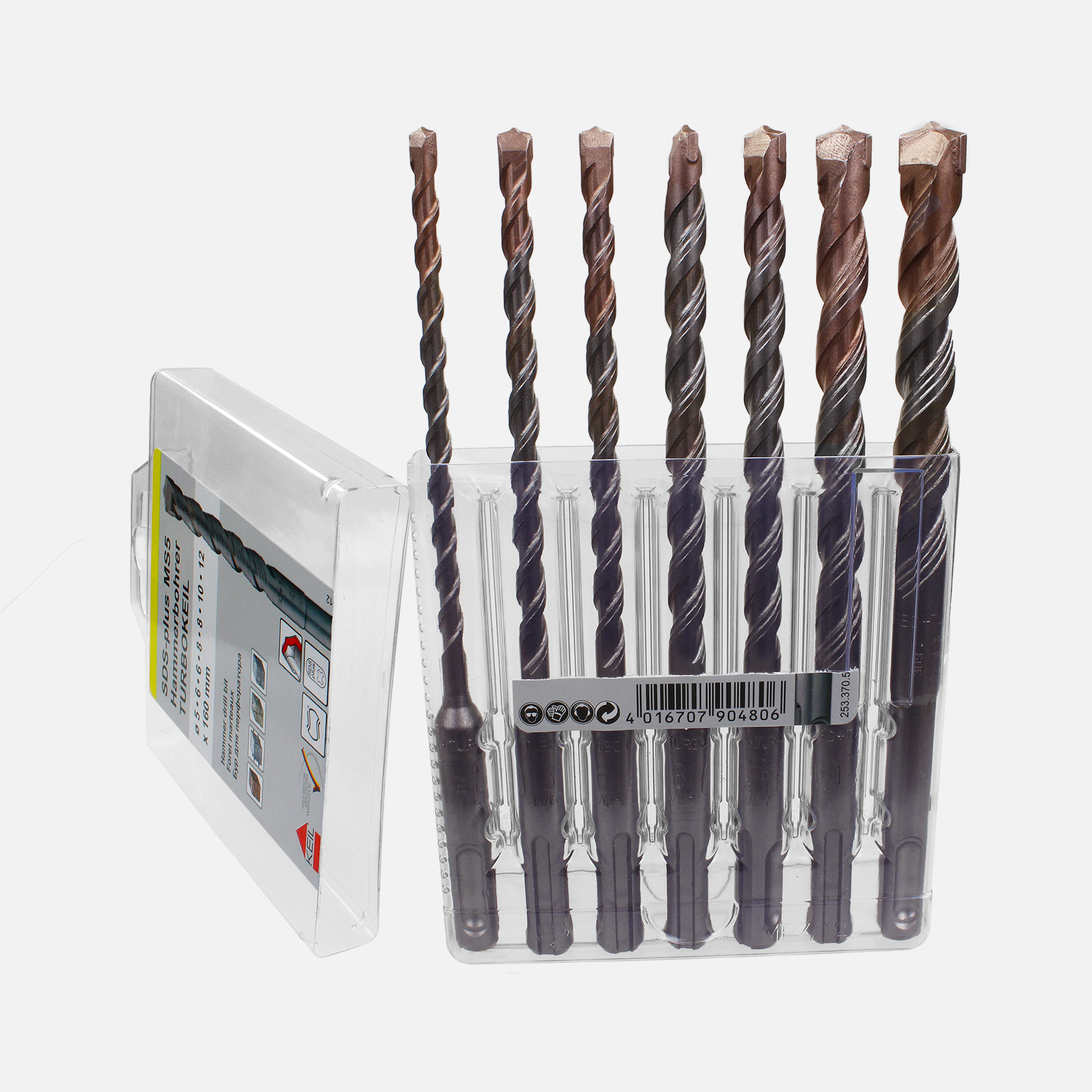 7 tlg. SDS-plus MS5 Turbokeil-Set - KEIL - Ø = 5 - 6 - 8 - 10 - 12 mm