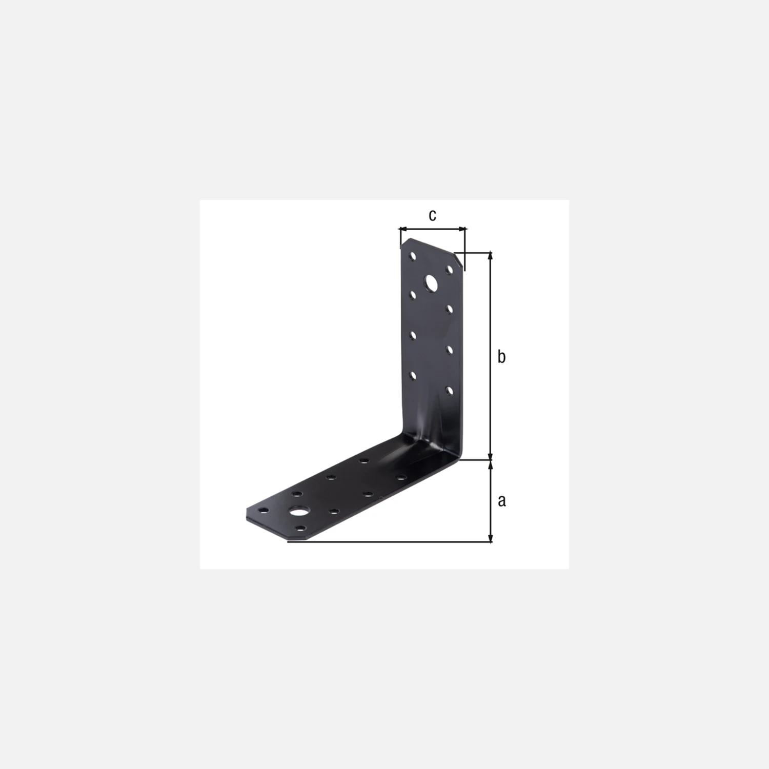 1 Alberts Schwerlast-Winkelverbinder - verzinkt - schwarz - kunststoffbeschichtet - 125 x 125 x 45 x 2,5 mm