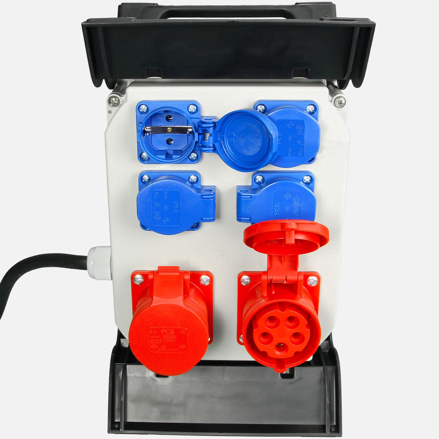 1 Steckdosenverteiler Kunststoff 2xCEE 4xSchuko,IP44,16 A, Zul. H07RN-F 5G2,5 