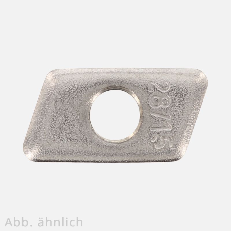 200 Gewindeplatte, Hammerkopf Gleitmutter, Typ 28/15 , M8  Edelstahl A4 