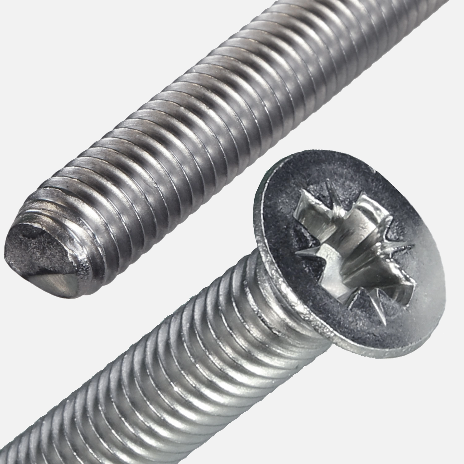 100 Senkschrauben DIN 965 Edelstahl A2 Pozidriv Senkkopf 6x80