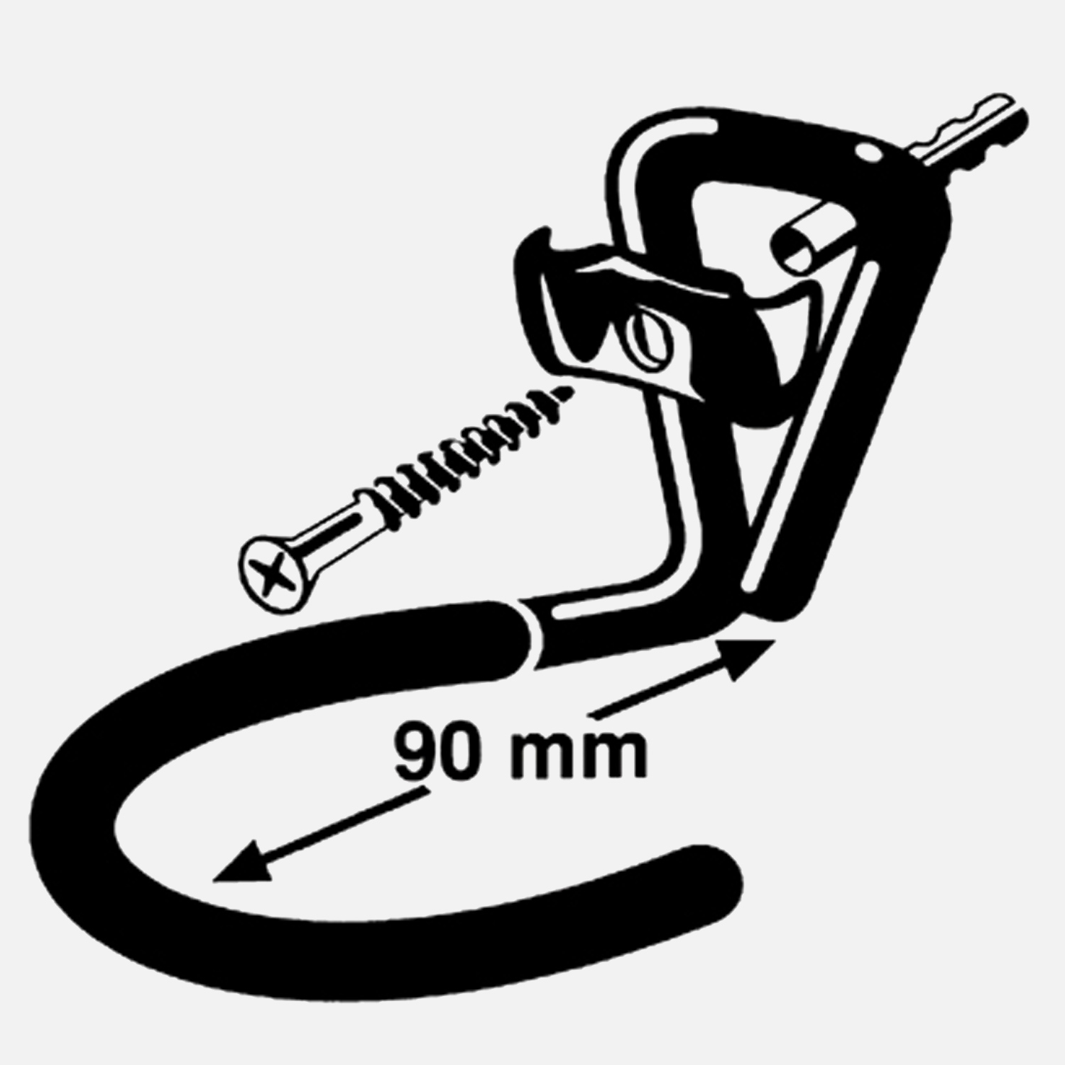 1 FISCHER System-Fahrradhaken-Set 100mm, inkl. Dübel und Schraube