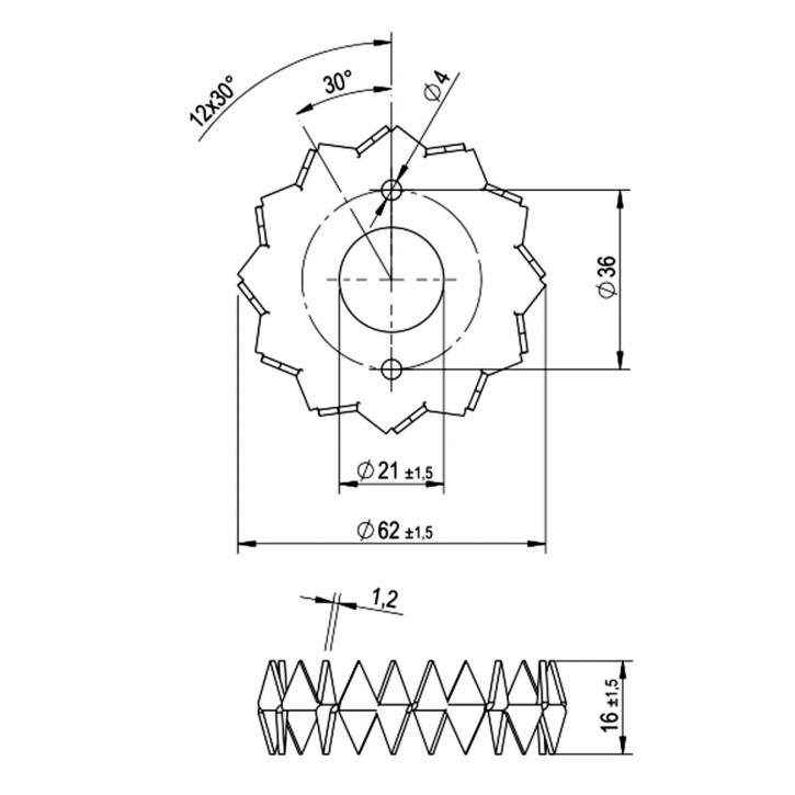 8 Einpressdübel DIN 1052 2-seitig verzinkt 62 mm Durchmesser