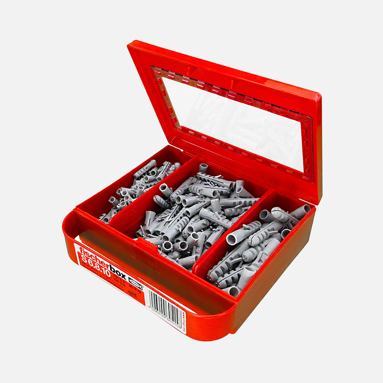 225 tlg. FISCHER Montagebox S Spreizdübel Sortiment mit 6x30 / 8x40 / 10x50 mm