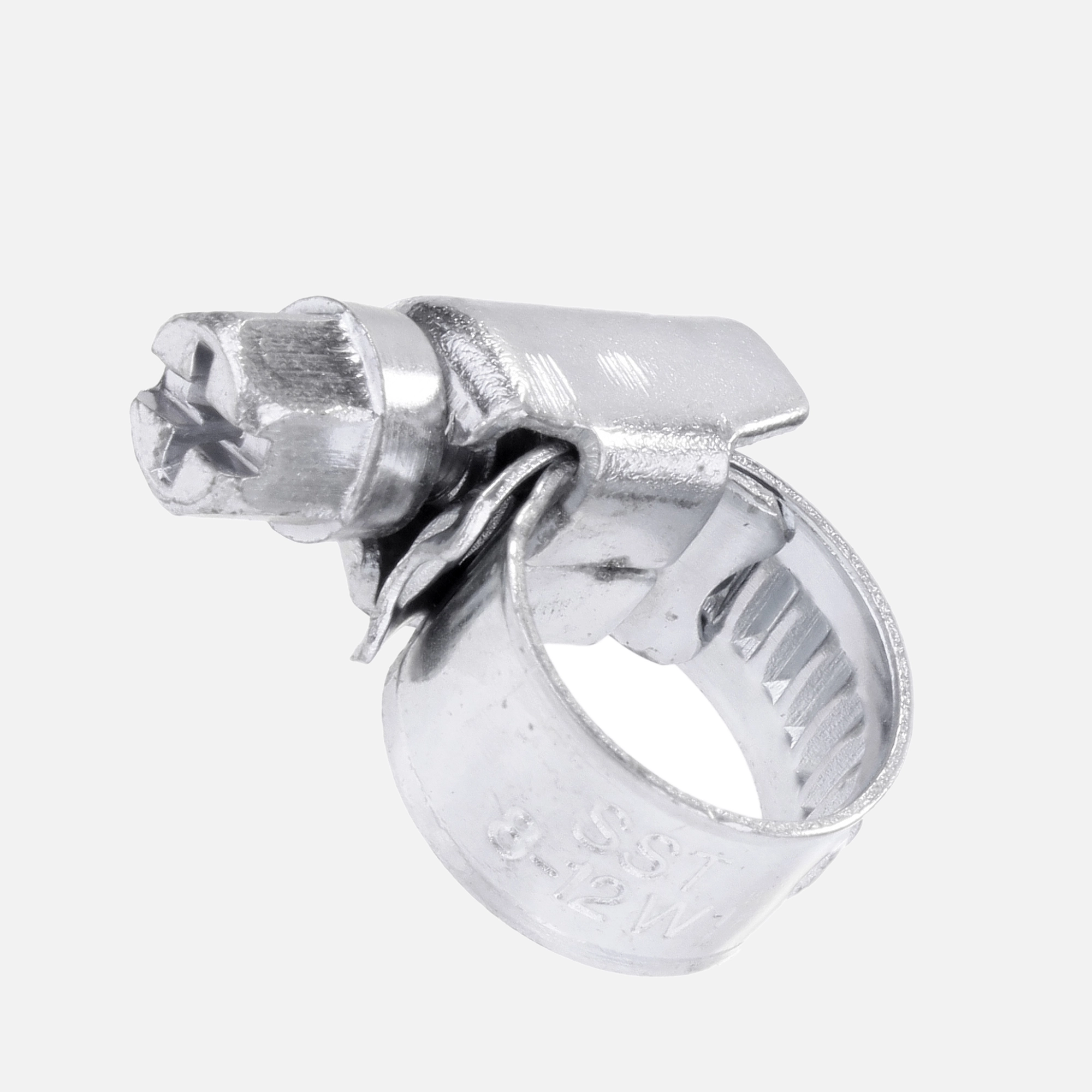50 Schlauchschellen W1 DIN 3017 verzinkt Bandbr. 9 Kreuz/Sechskant 8-12 mm