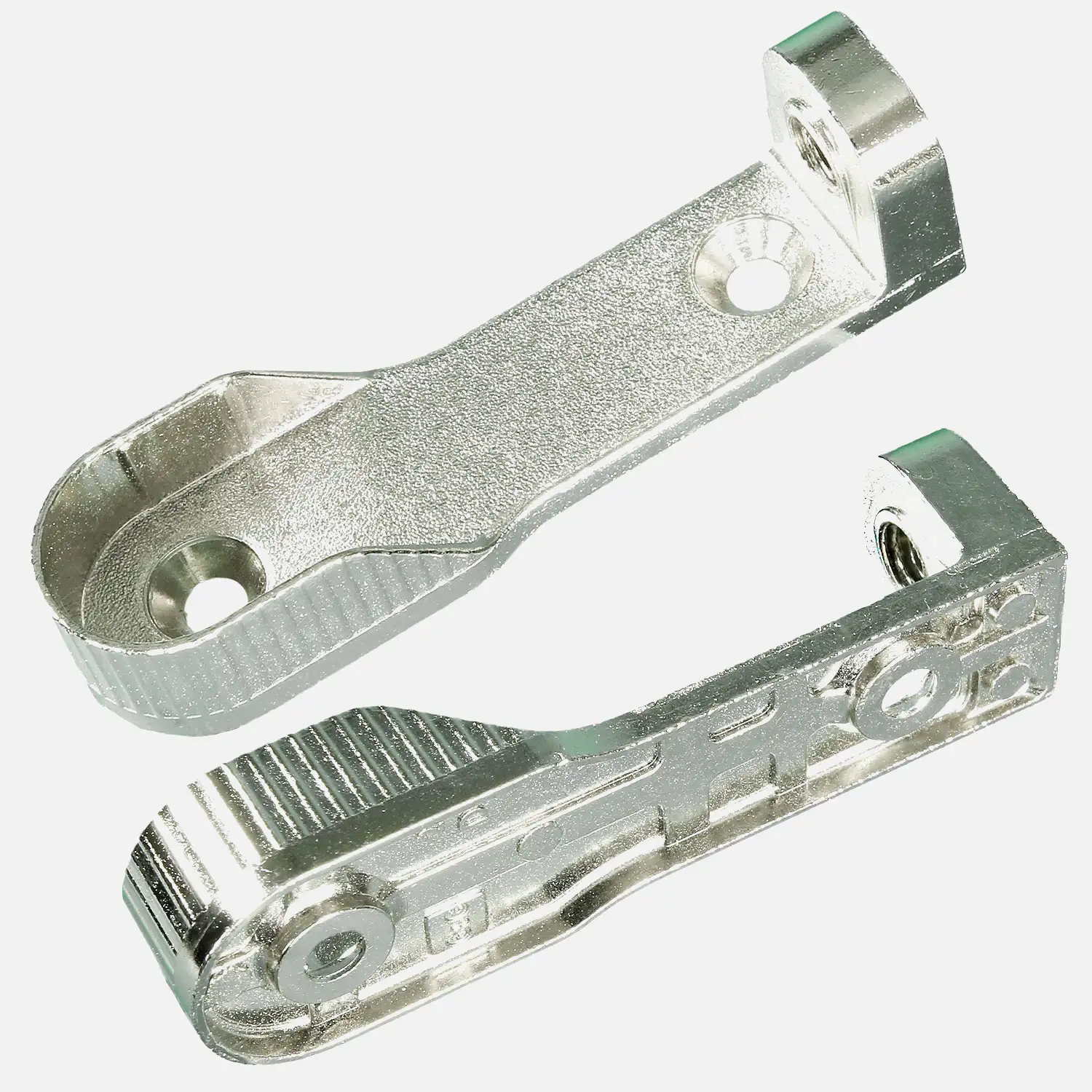 10 Schrankrohrlager, M 6 Gewinde 14,5x64 mm, für Ovalrohr 15x30 mm vernickelt