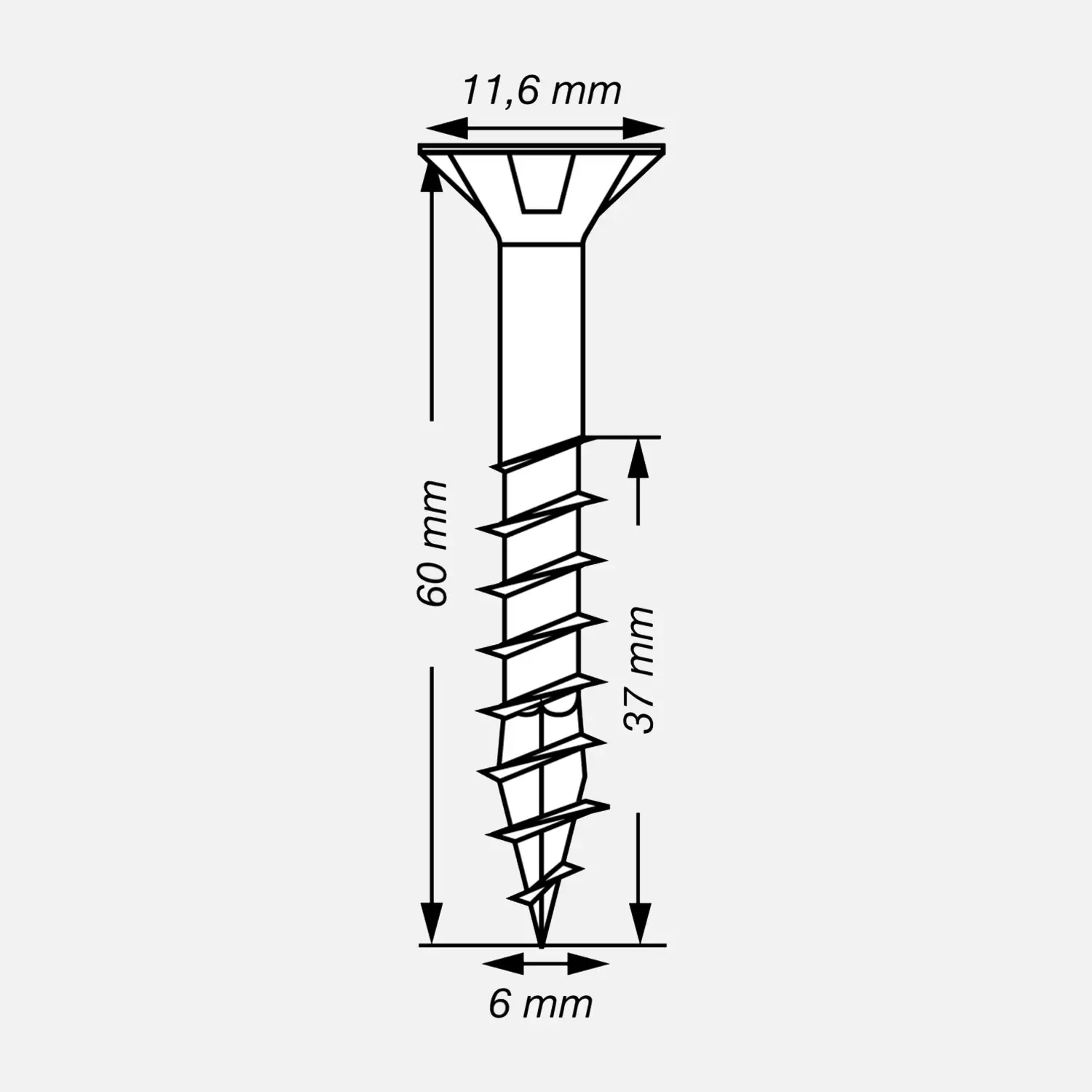 100 SPAX Universalschrauben A2 Senkkopf Torx 6x60