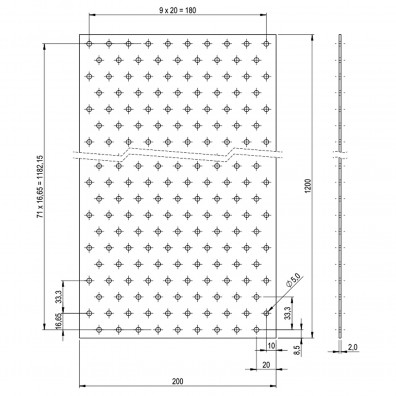 1 Lochplattenstreifen feuerverzinkt 200x1200x2 mm