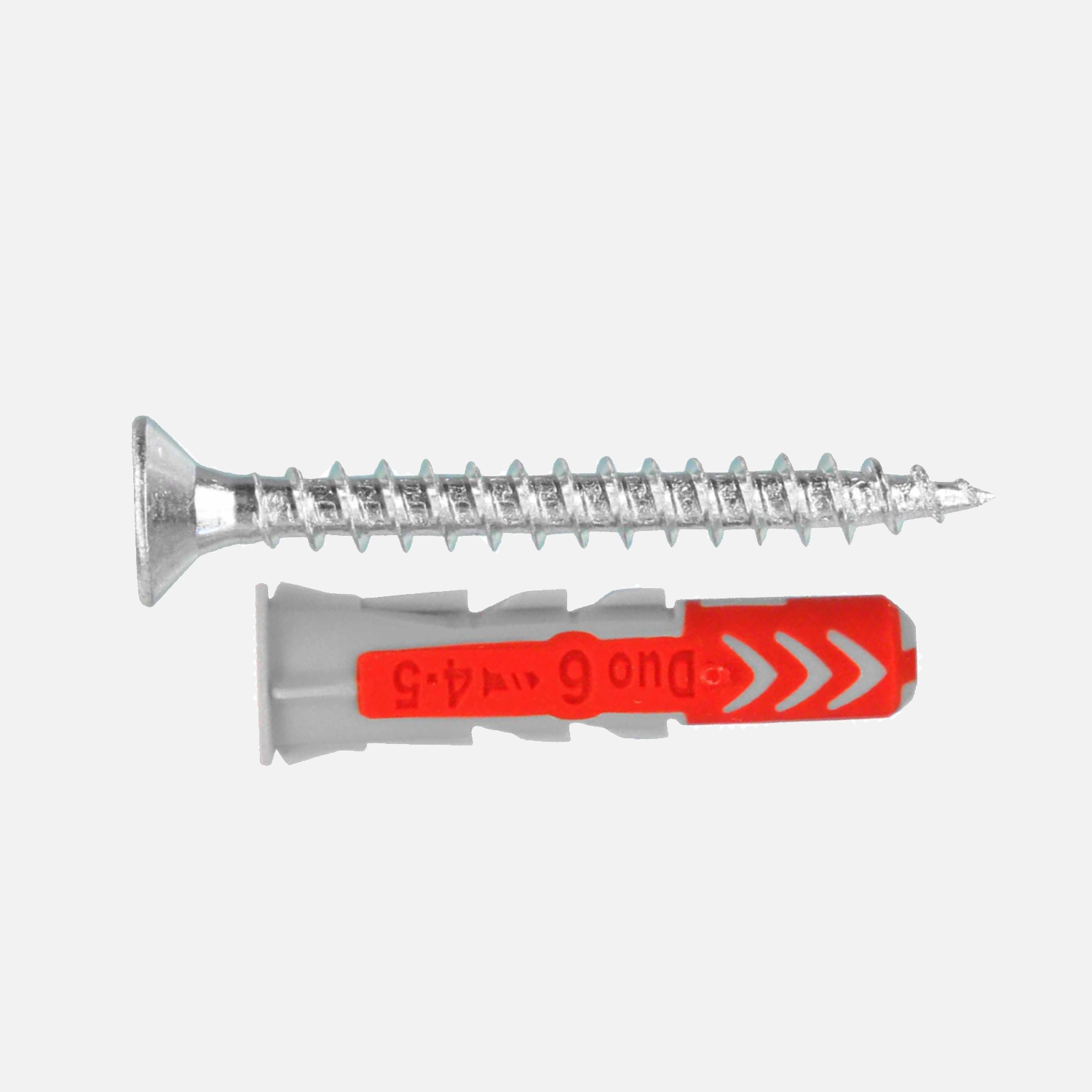 50 FISCHER DUOPOWER Nylon-Dübel - 6x30 mm - mit Senkkopfschrauben