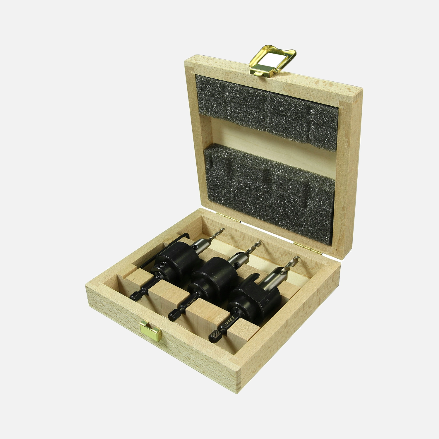 9 tlg FAMAG Bohrer,Senker und Tiefenanschlagsatz für 3,4,5 mm, drehgelagert