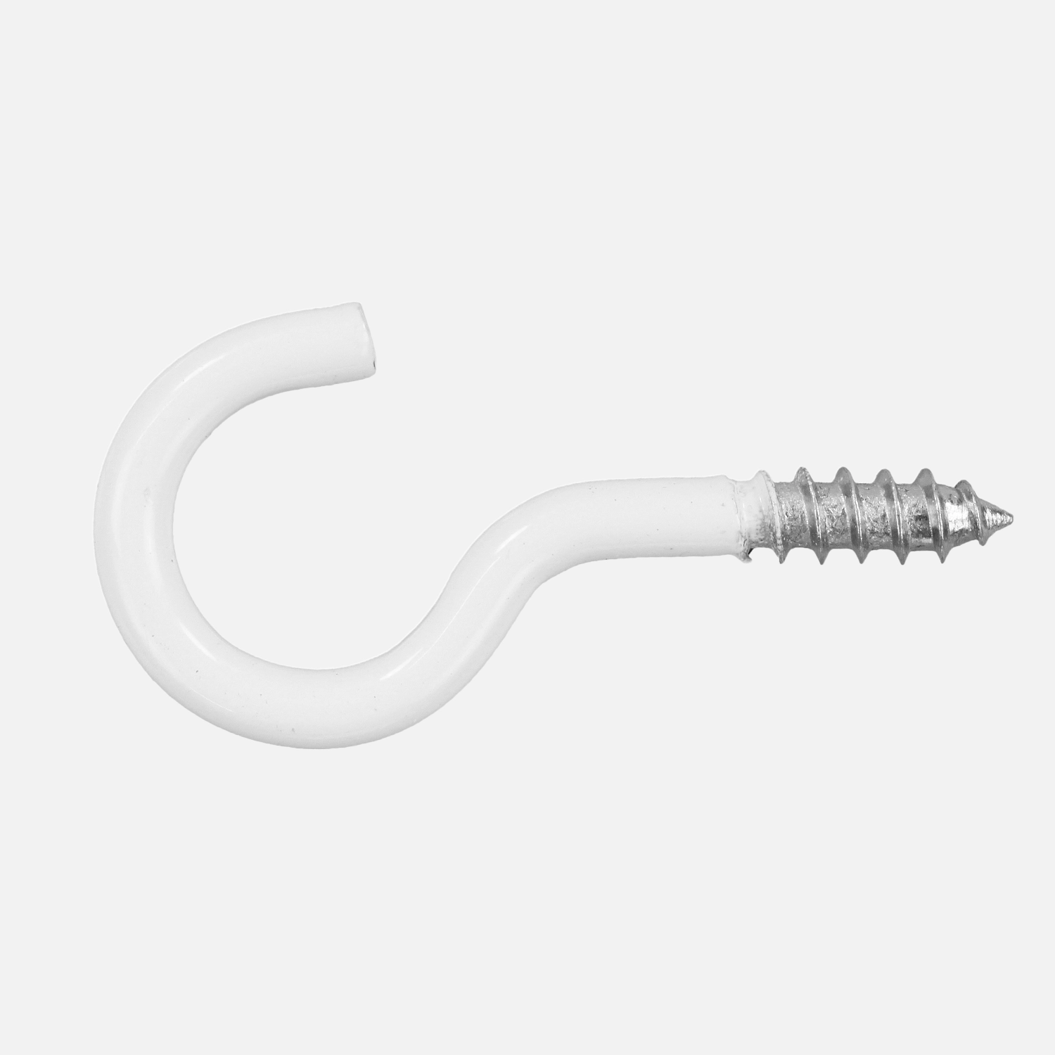 100 Gebogene Schraubhaken Typ 11K Kunststoff weiß 40mm