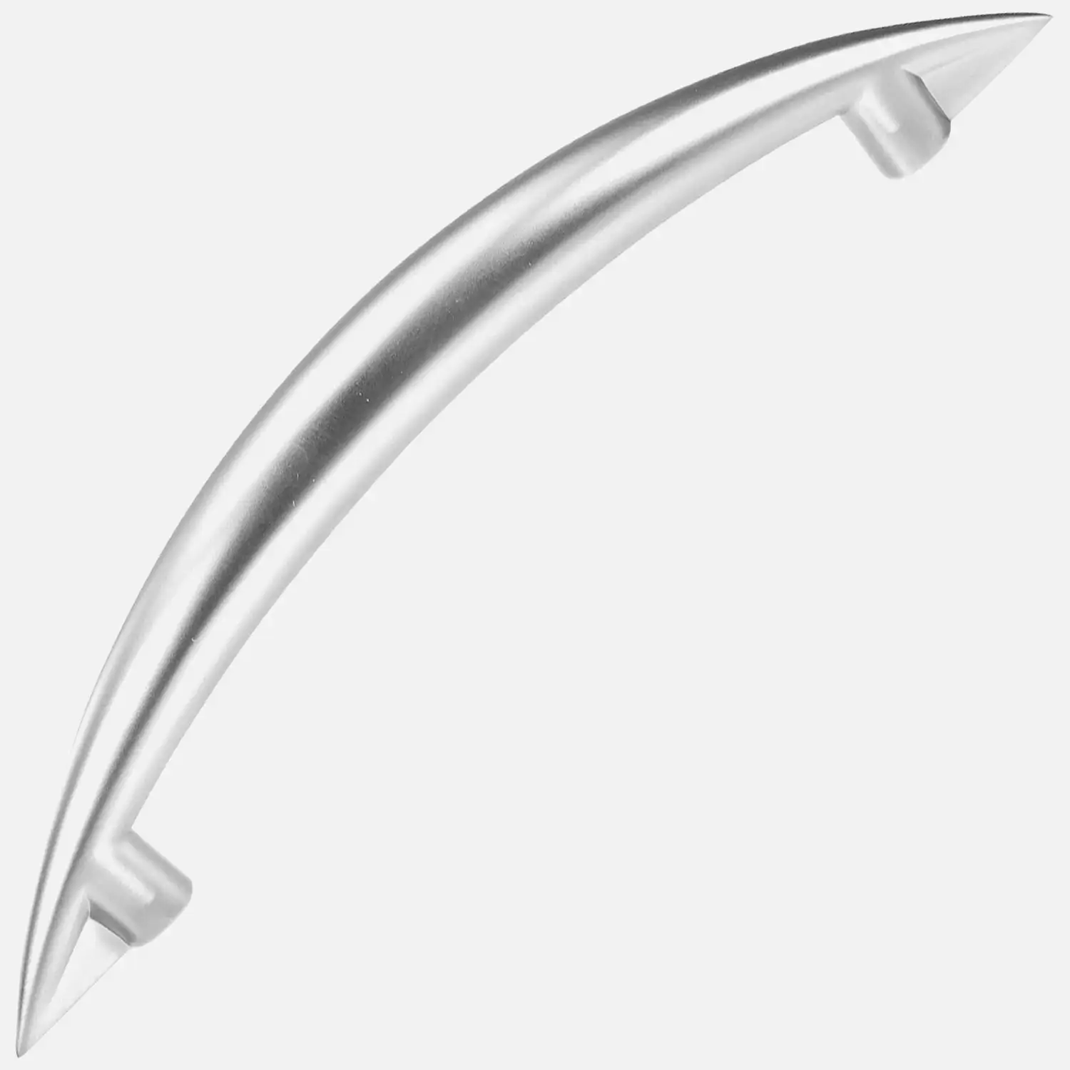 1 HSI Möbelgriff - Modern - gebogen - Zamak matt vernickelt 29x96mm