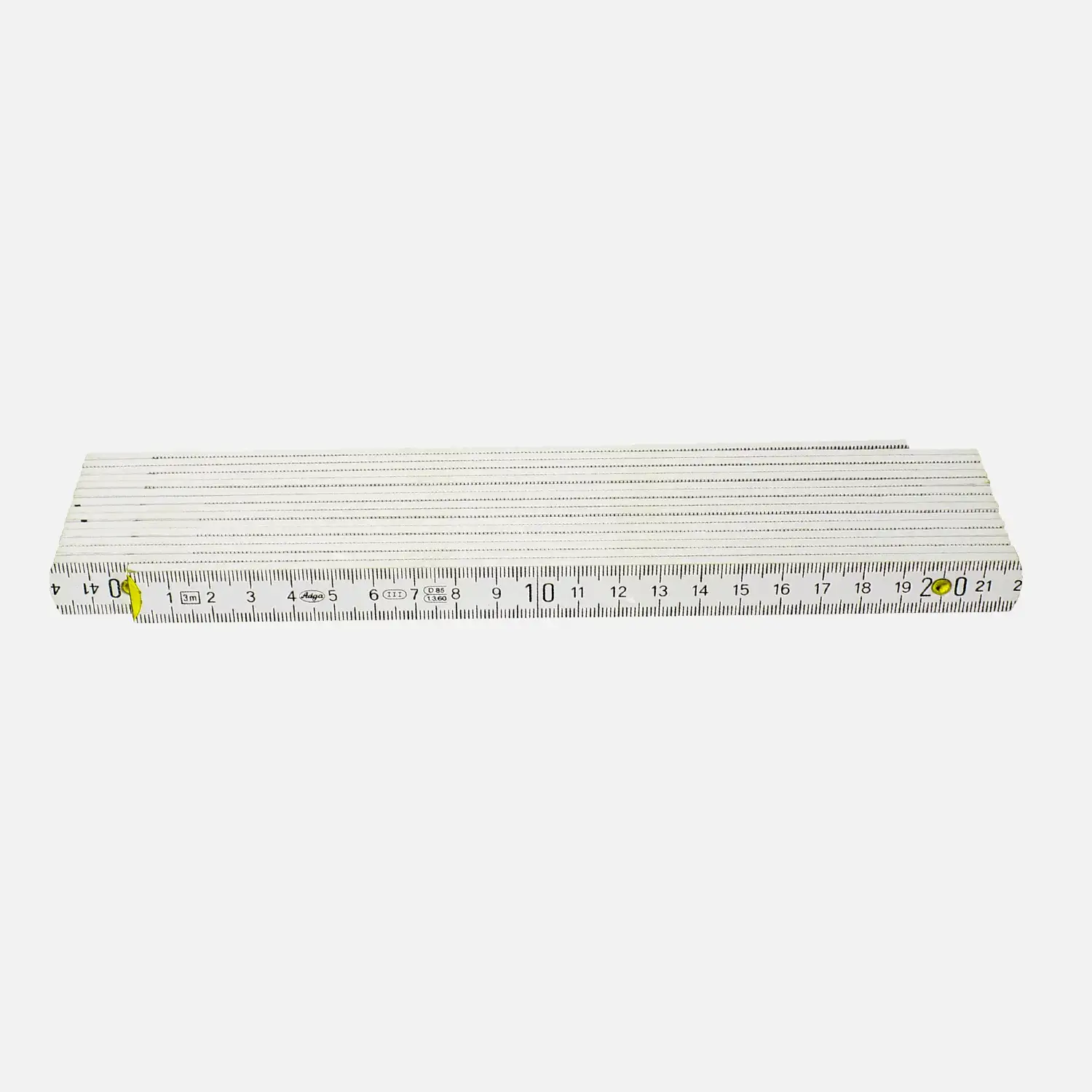 1 Adga Zollstock - 3m - Weiß - 15 Glieder