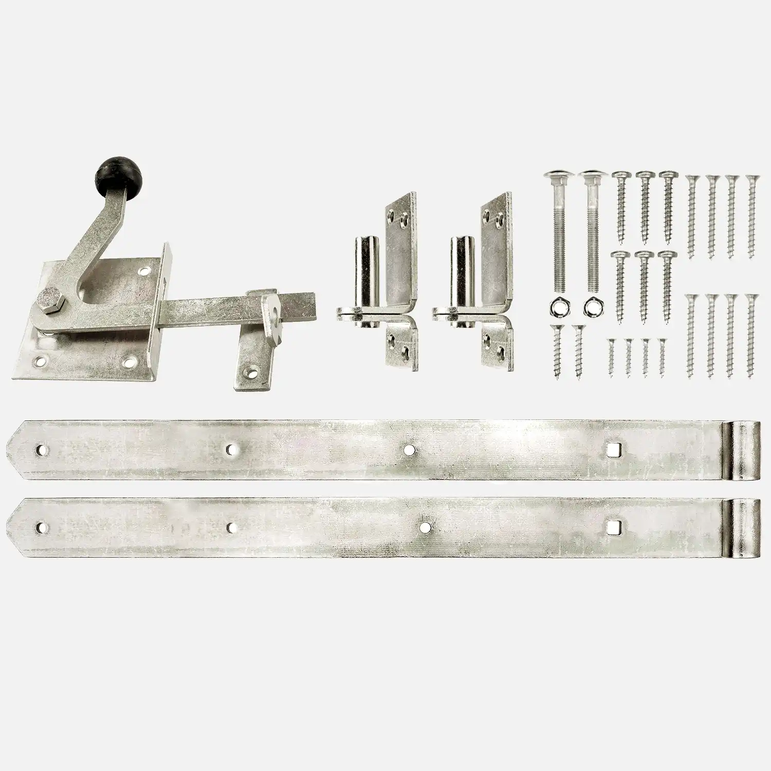 1 Beschlagset, dickschichtpassiviert, Doppeltore, Typ 3204 - Ladenbänder 700 mm