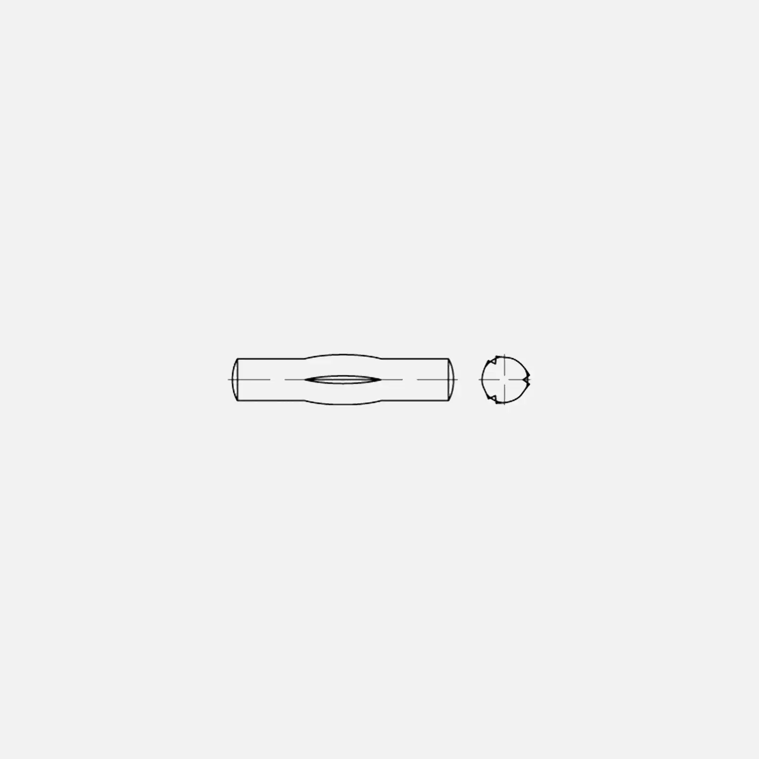 100 Knebelkerbstifte 8x36 mm - DIN 1475 - blank