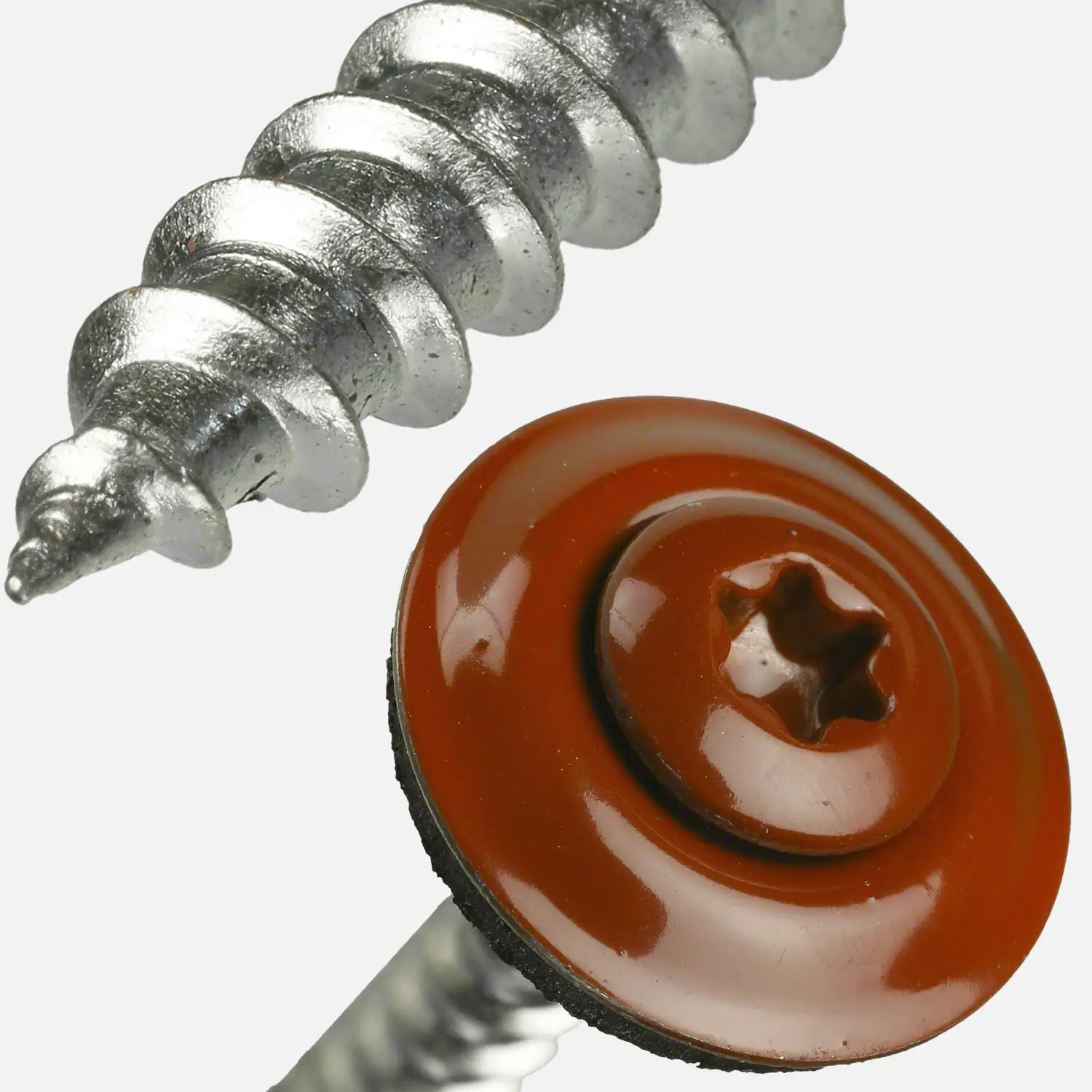 200 Spenglerschrauben 4,5x45 mm -inkl Scheibe -A2 RAL 3009 -Oxidrot