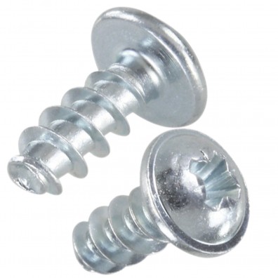 500 Gewindefurchende Schrauben 3,5x10 mm, mit Scheibe, RST, PZ1, verzinkt