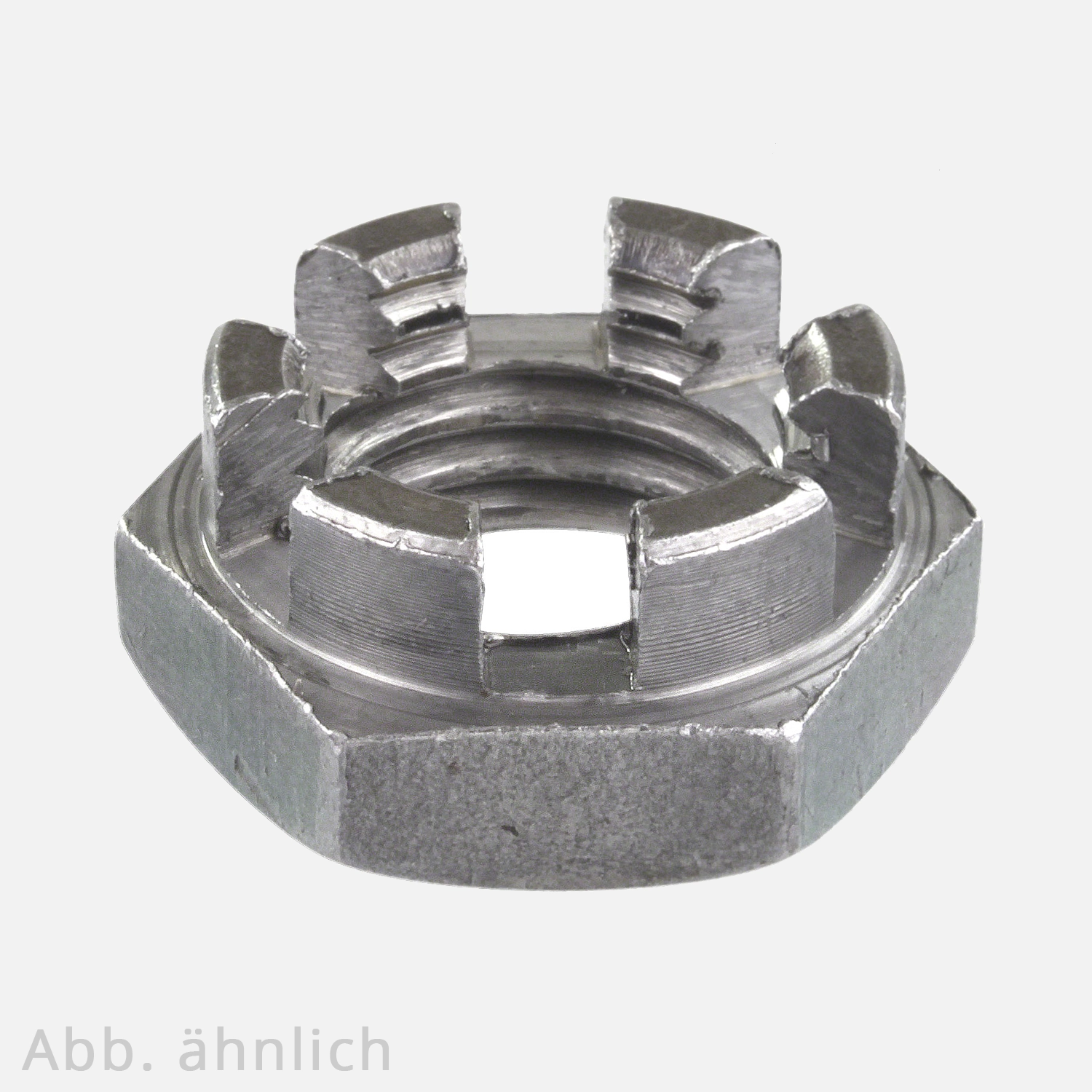 50 Kronenmuttern niedrige Form M18 - DIN 937 - blank