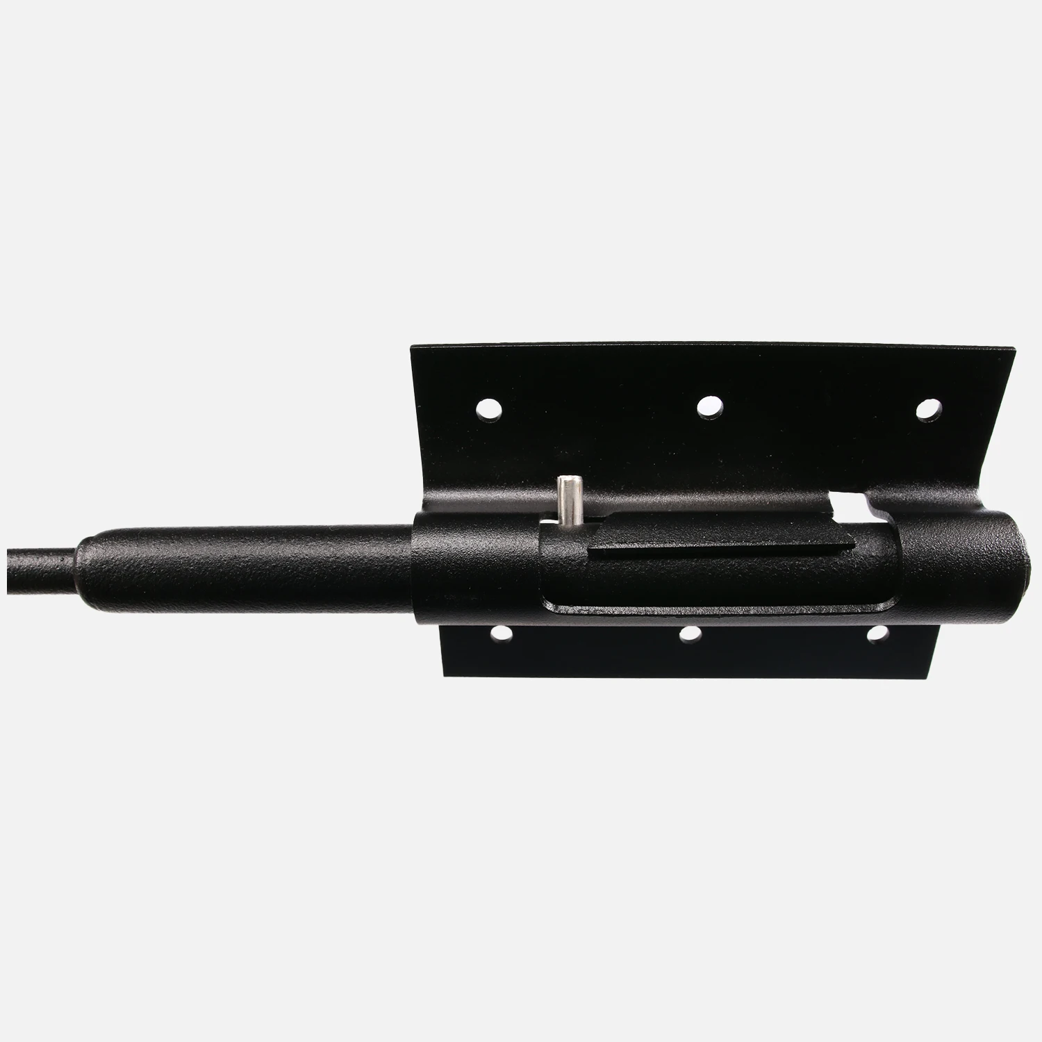 1 Schubriegel in schwarz 400 mm mit Befestigungsplatte 83x120 mm