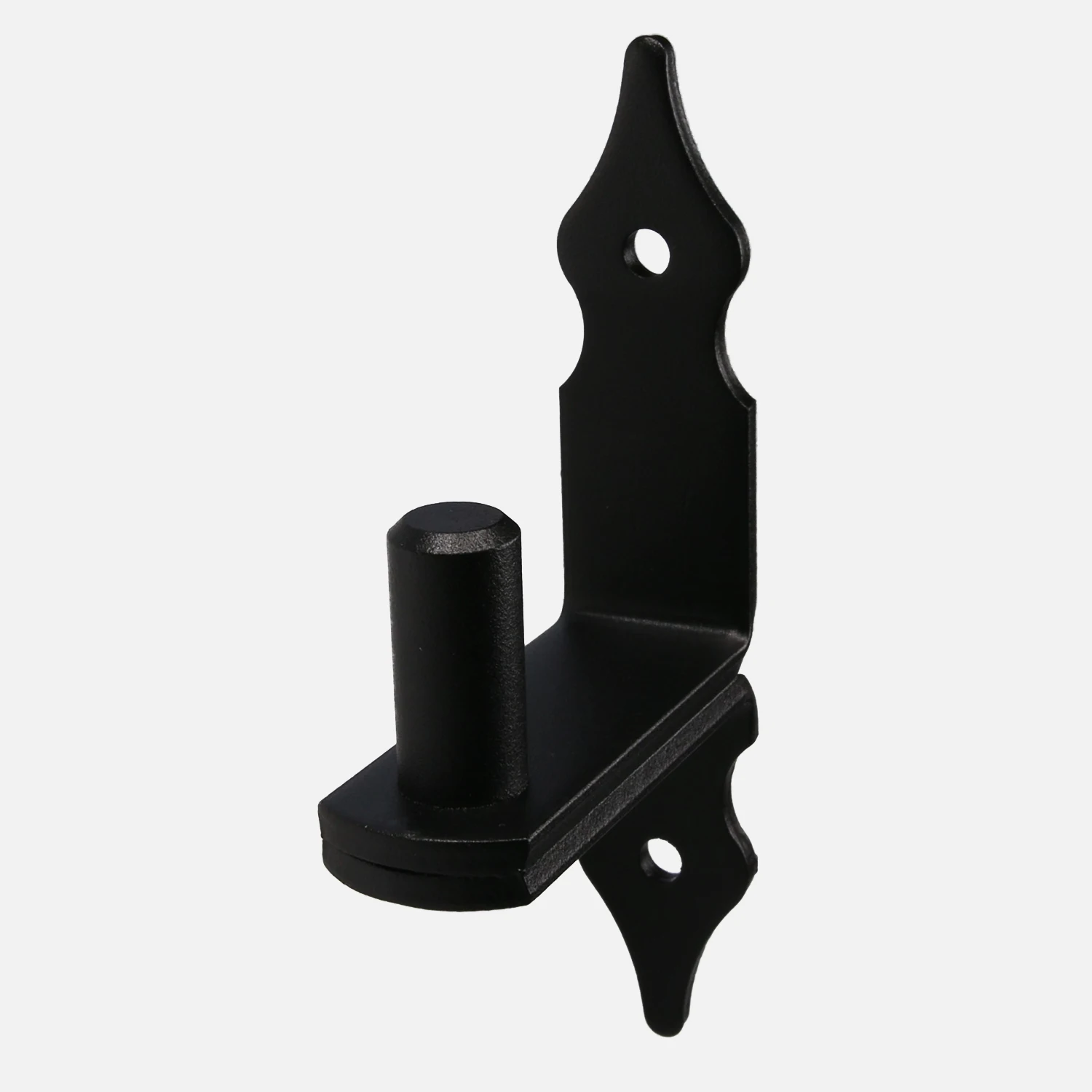 1 Kloben/Plattenscharnierdorn Rustica mit einem 16 x 38 mm Dorn 60 mm Abstand zwischen Montageplatte und Mitte des Zapfens in schwarz 150x30x5 mm