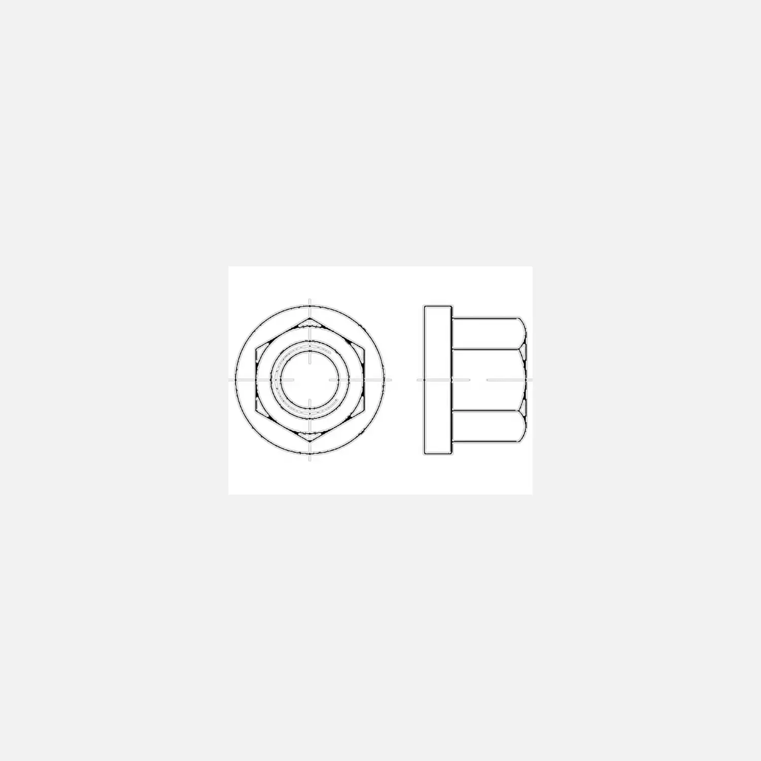 1 Sechskantmutter M27 - DIN 6331 - mit Bund - blank